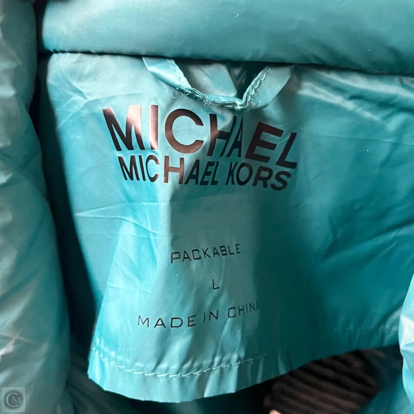 Jacket Puffer & Quilted By Michael By Michael Kors In Teal, Size: L