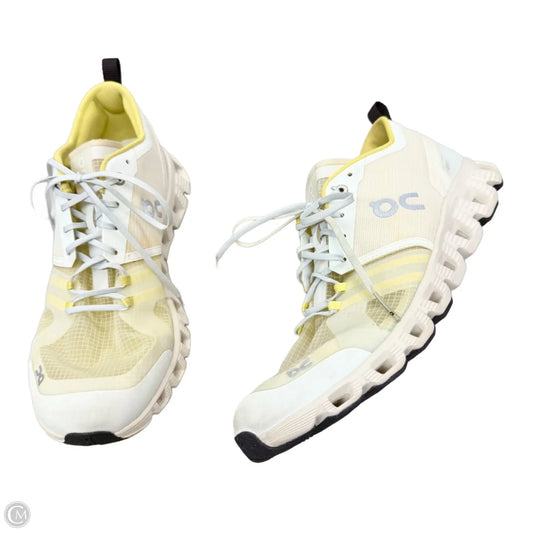 Shoes Athletic By On Cloud In White & Yellow, Size: 10
