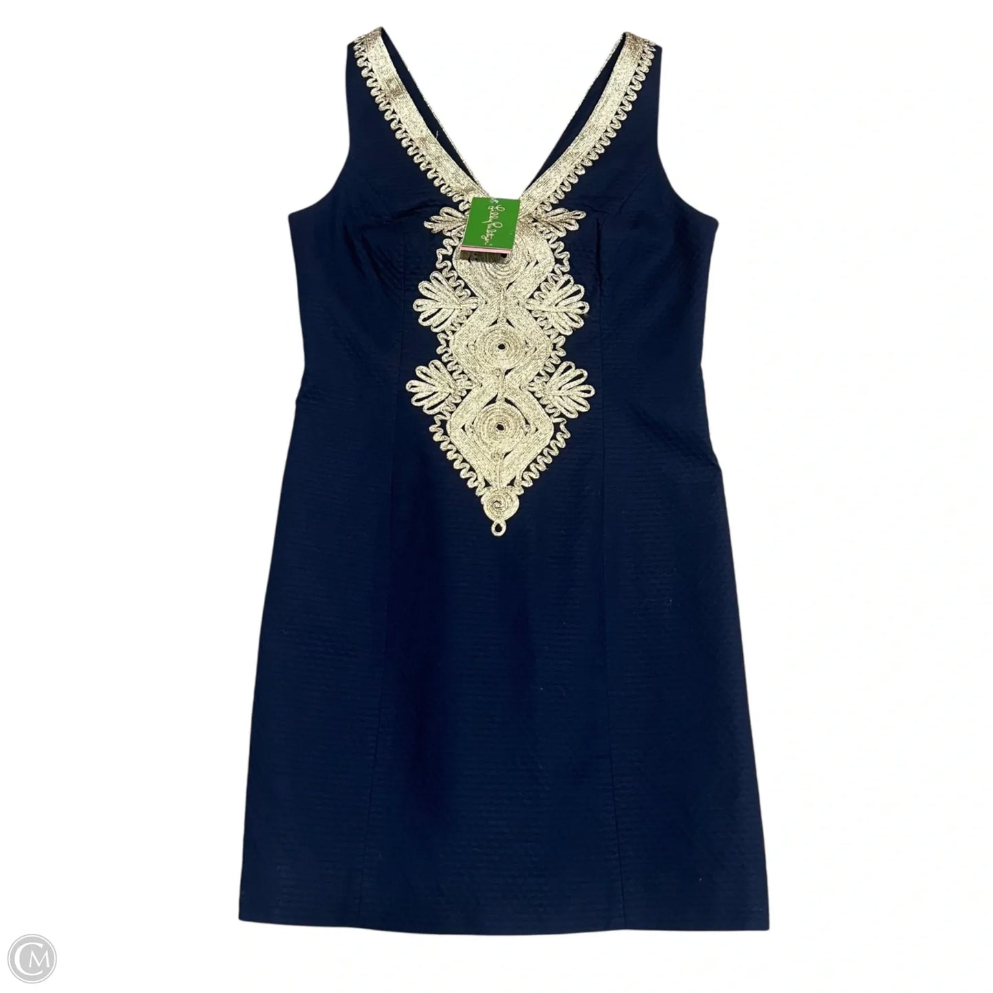 Dress Designer By Lilly Pulitzer In Blue & Gold, Size: Xs