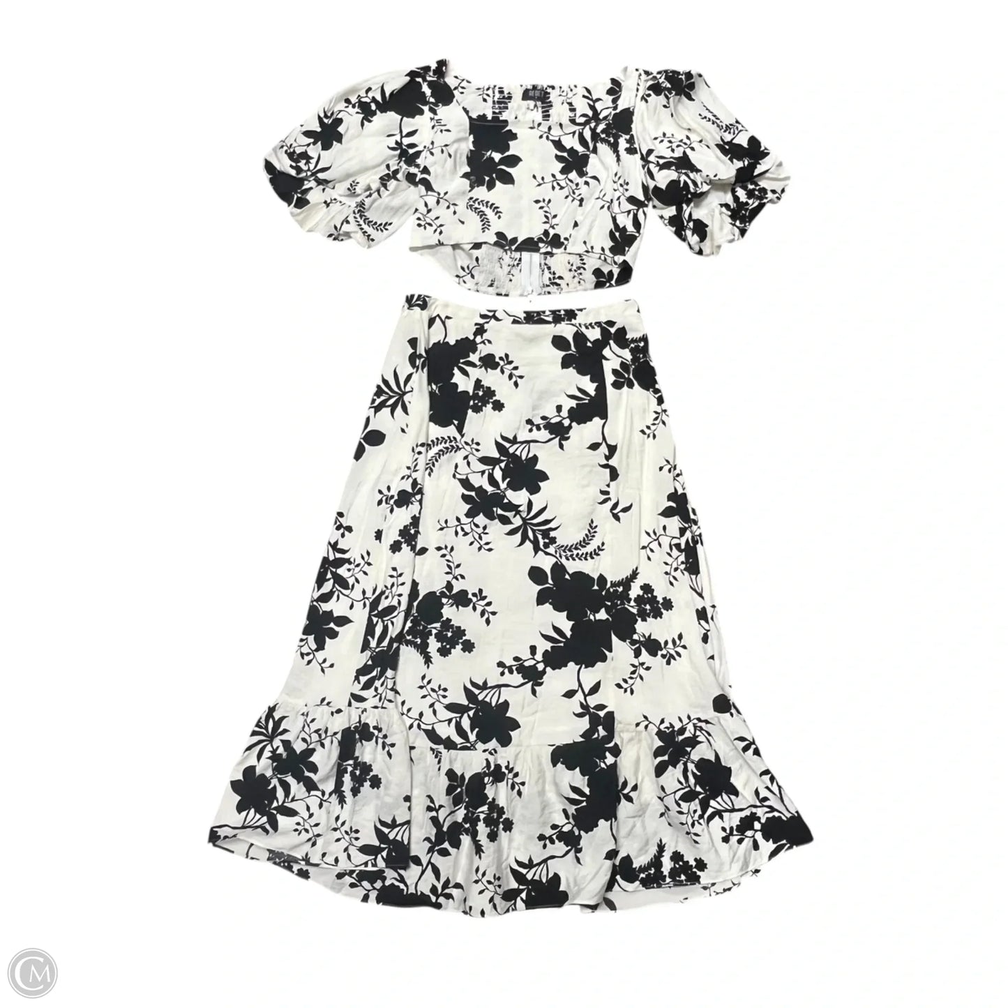 Skirt Set 2pc By Reset By Jane In Black & White, Size: M