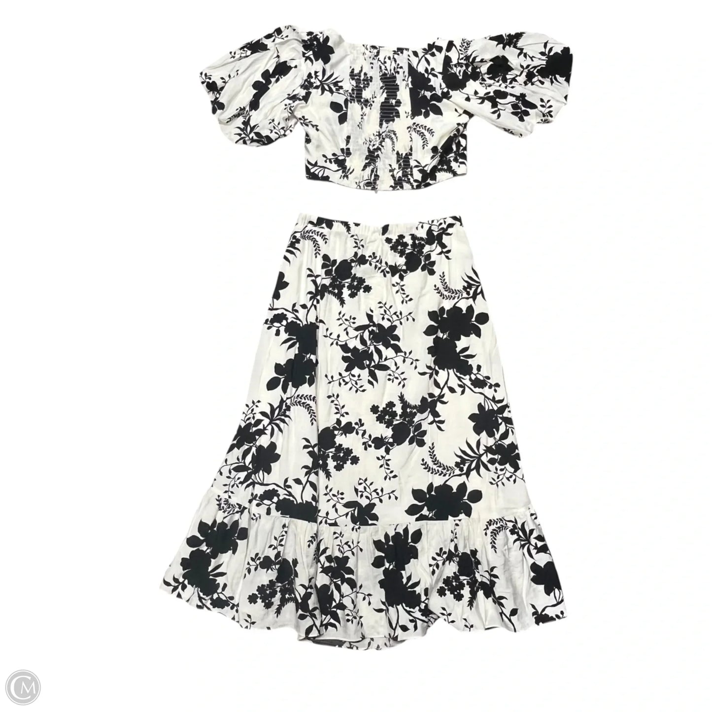 Skirt Set 2pc By Reset By Jane In Black & White, Size: M
