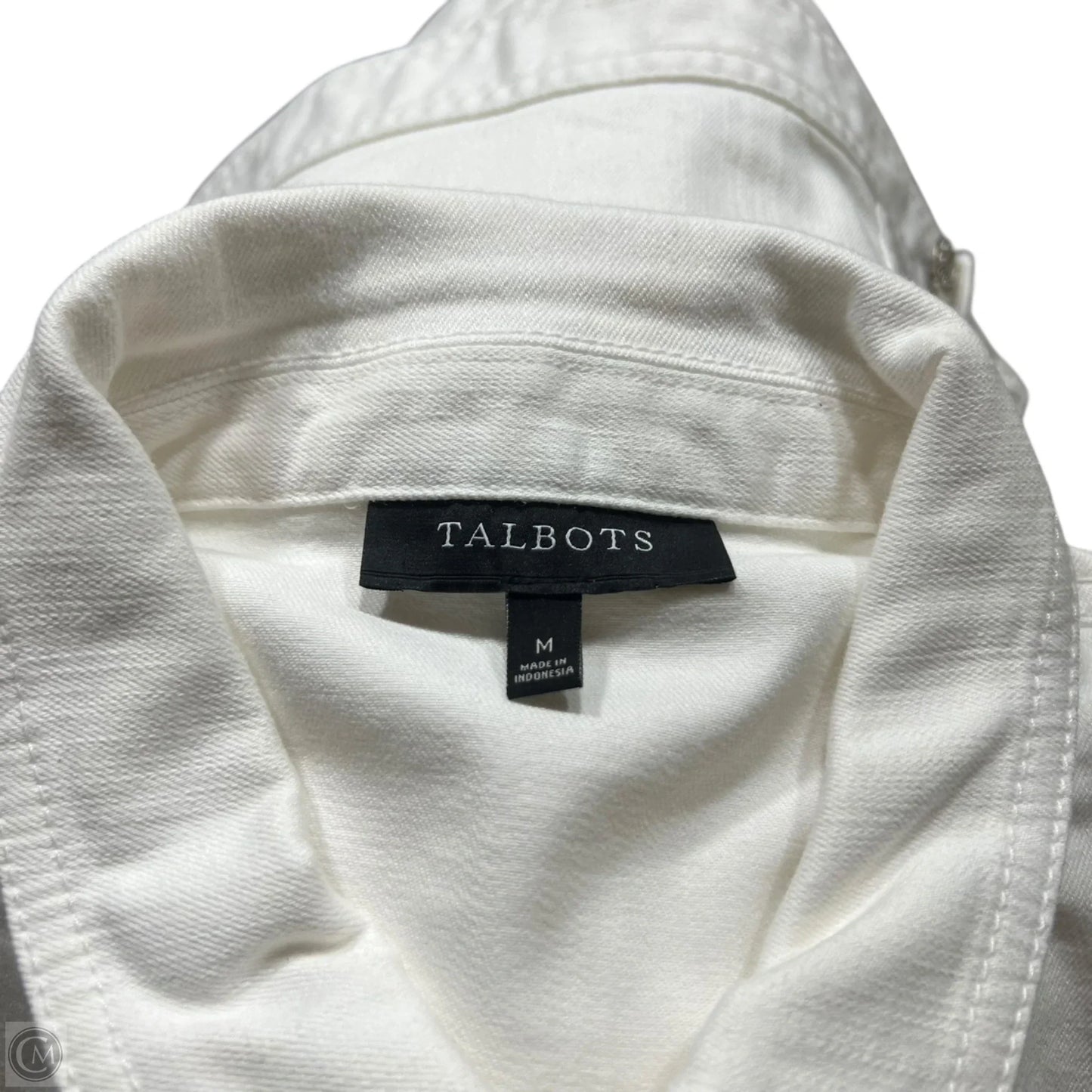 Jacket Denim By Talbots In White, Size: M