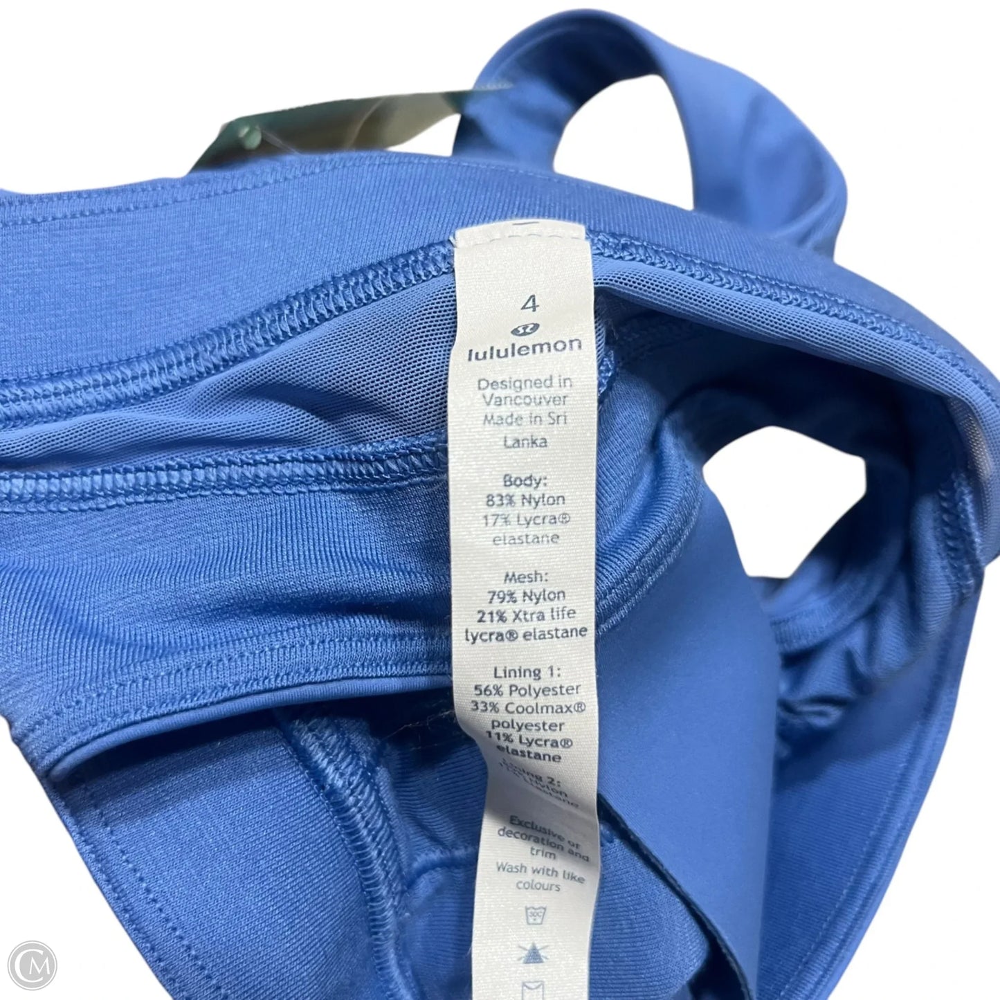 Athletic Bra By Lululemon In Blue, Size: 4