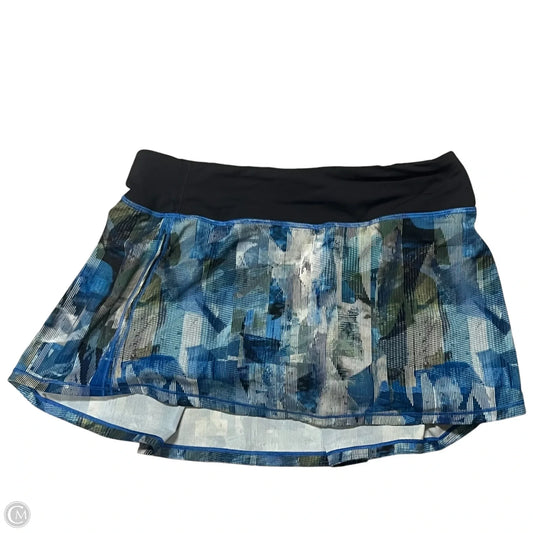 Athletic Skort By Lululemon In Black & Blue, Size: 6