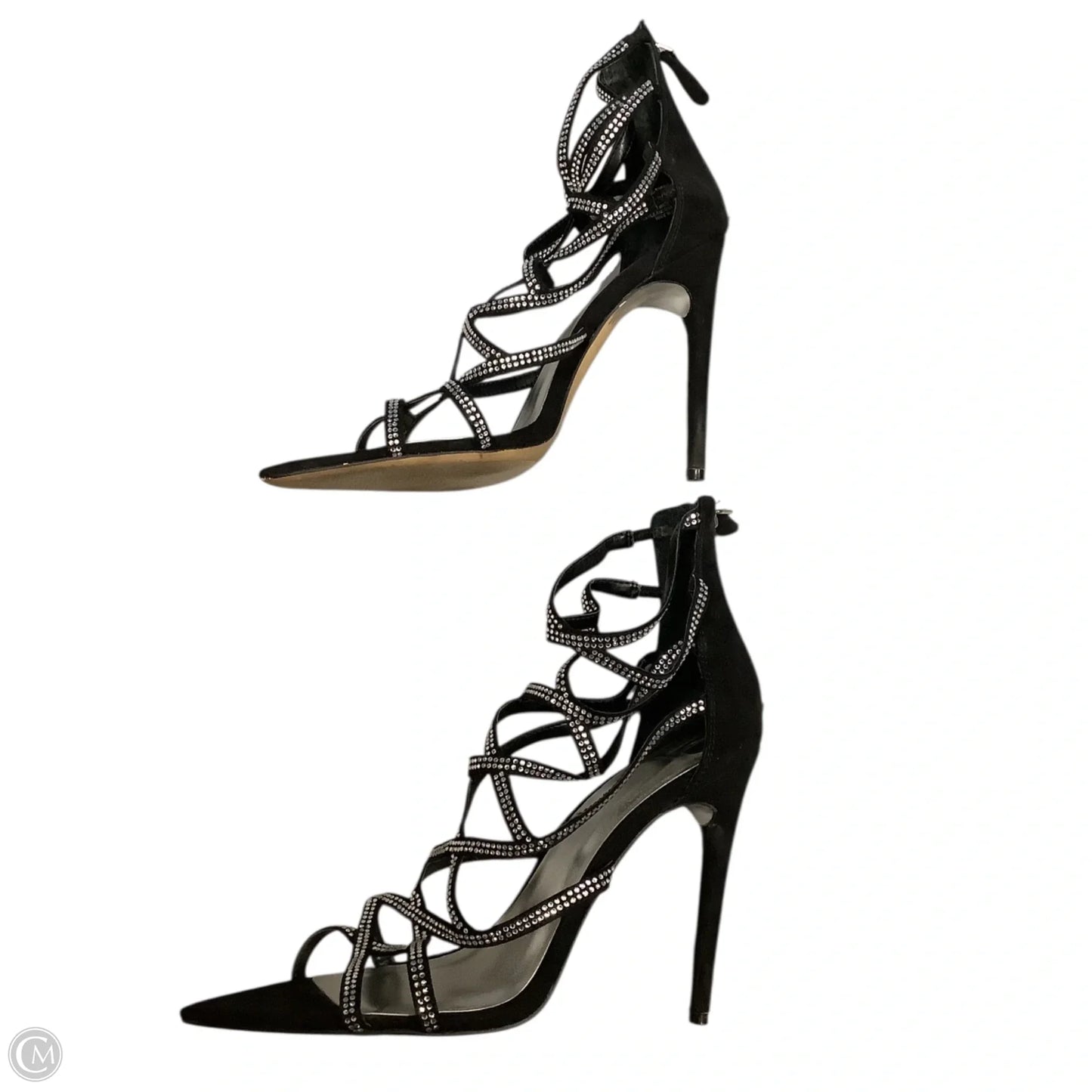 Shoes Heels Stiletto By Jennifer Lopez In Black & Silver, Size: 10
