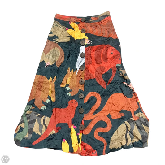 Skirt Maxi By Farm Rio In Orange & Yellow, Size: S