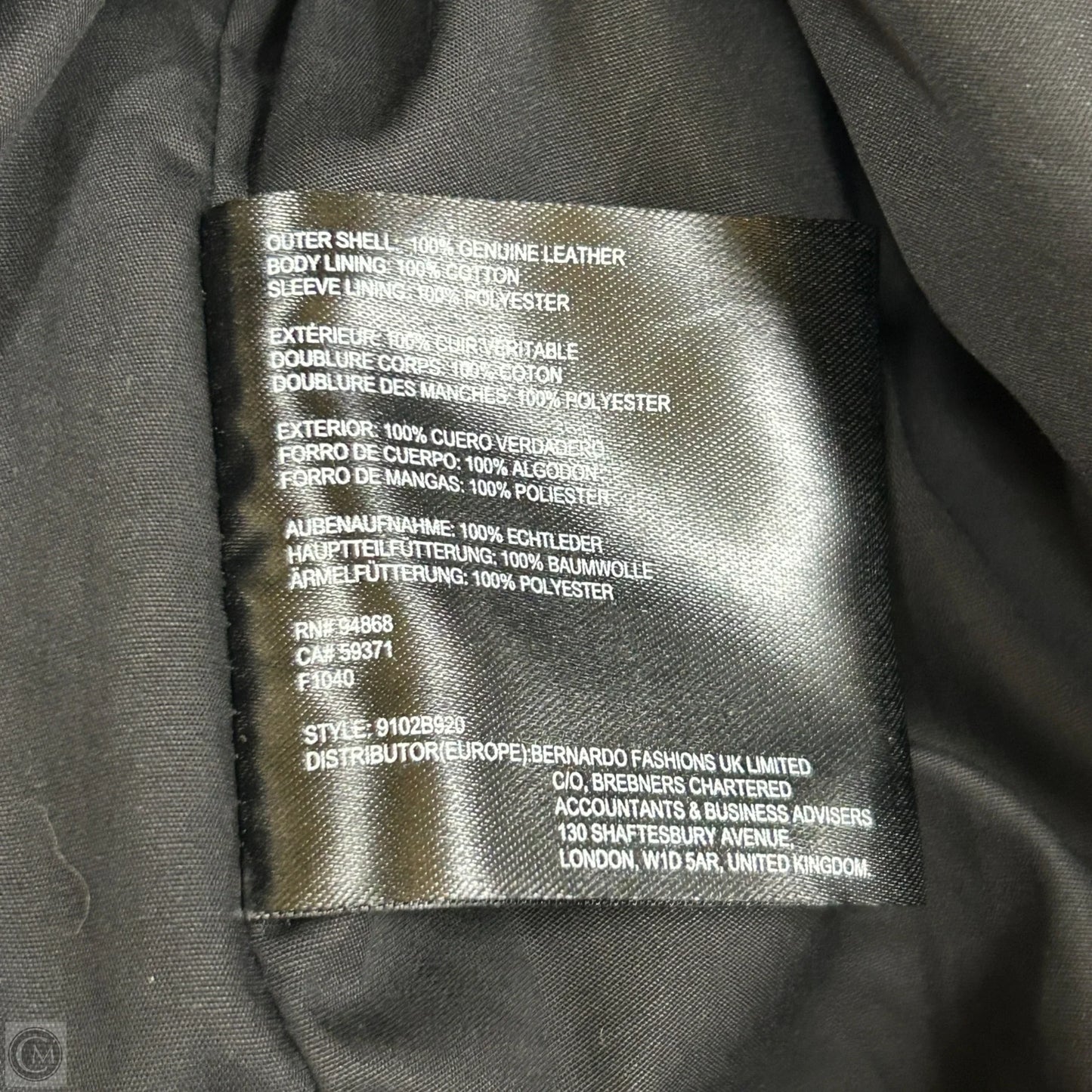 Jacket Moto Leather By Bernardo In Black & Brown, Size: L