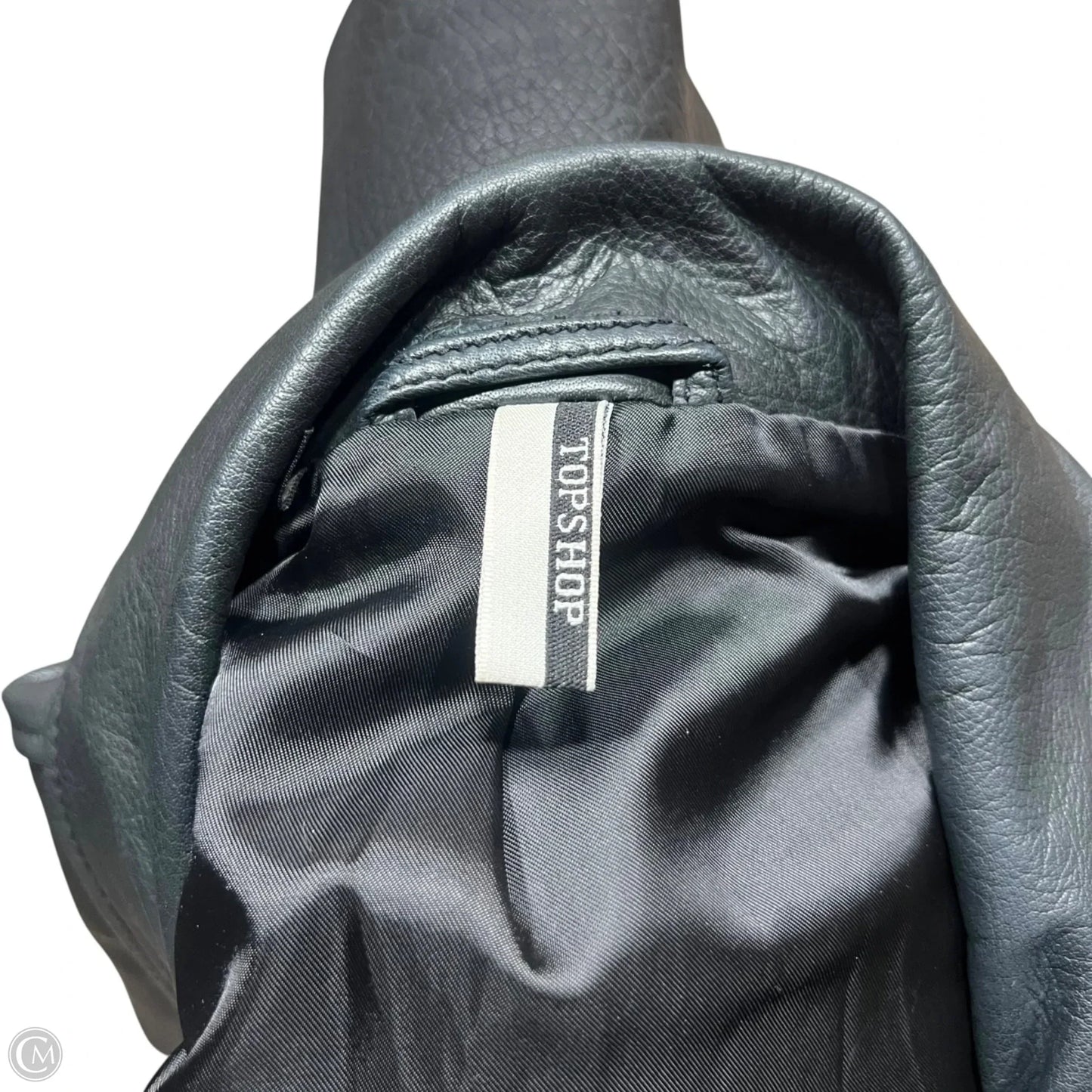 Jacket Moto Leather By Top Shop In Black, Size: 12