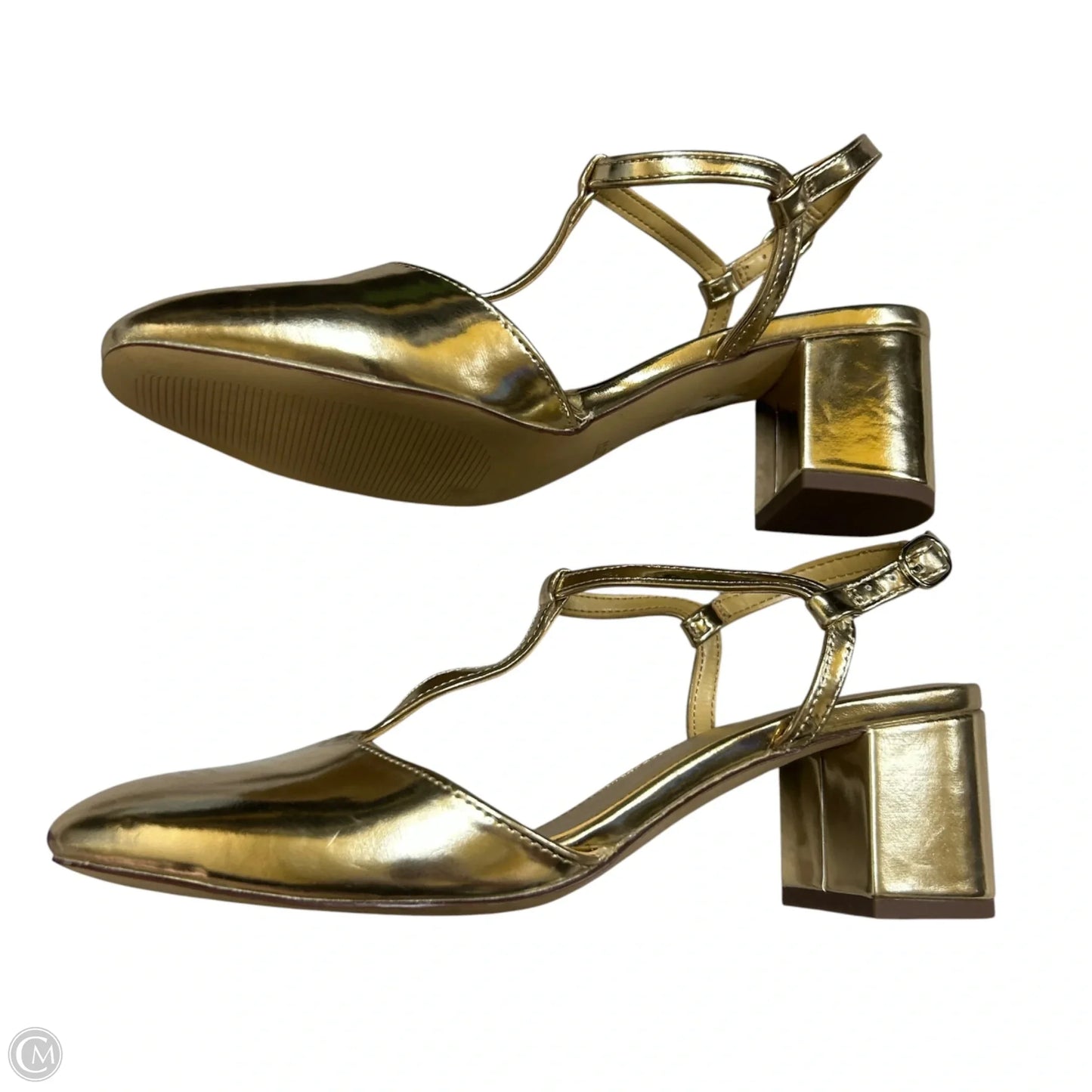 Shoes Heels Block By J. Crew In Gold, Size: 8
