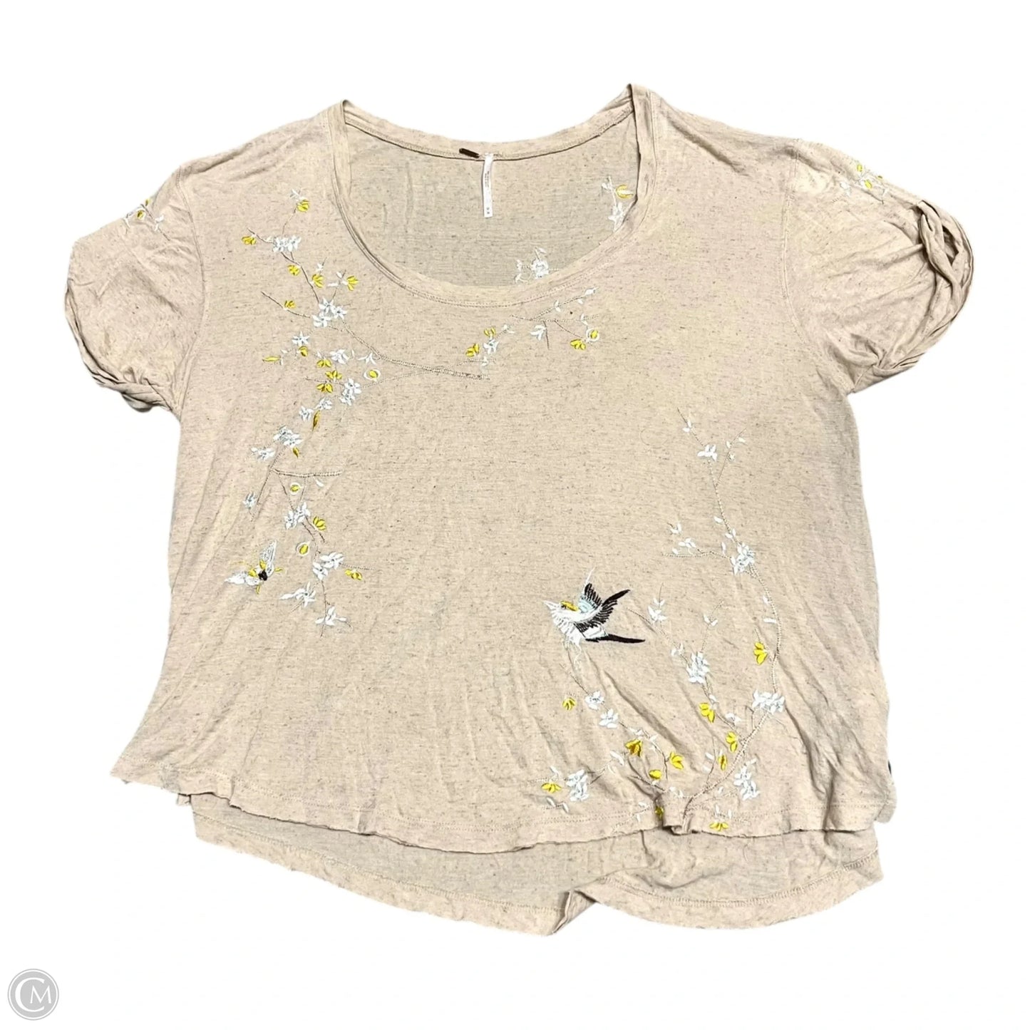 Top Short Sleeve By Free People In Beige, Size: M