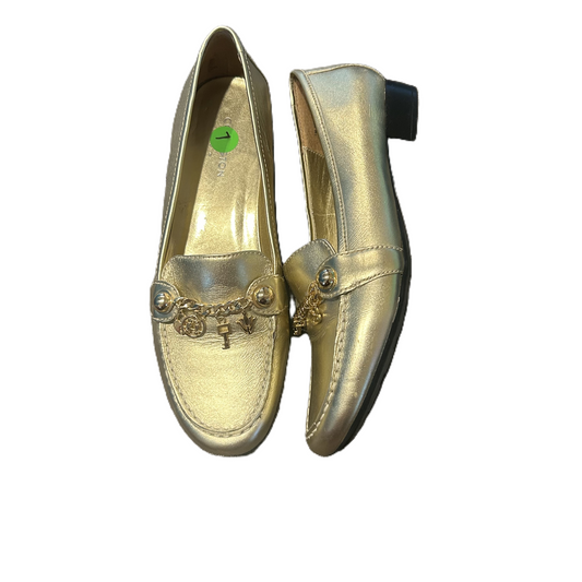 Gold Shoes Flats By Covington, Size: 7