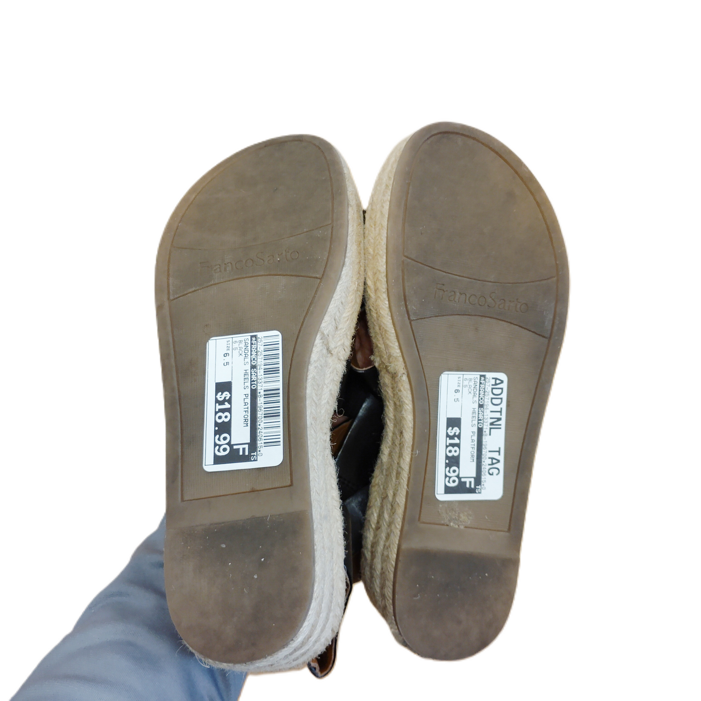Black Sandals Heels Platform By Franco Sarto, Size: 6.5