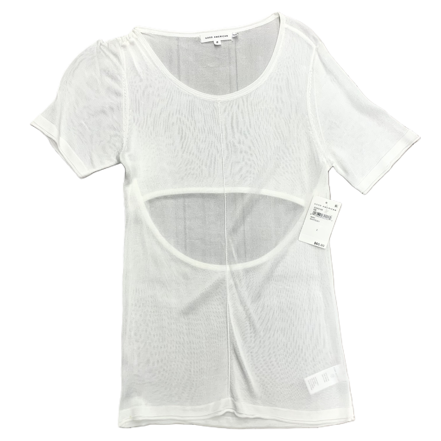 Top Short Sleeve By Good American In White, Size: Xs