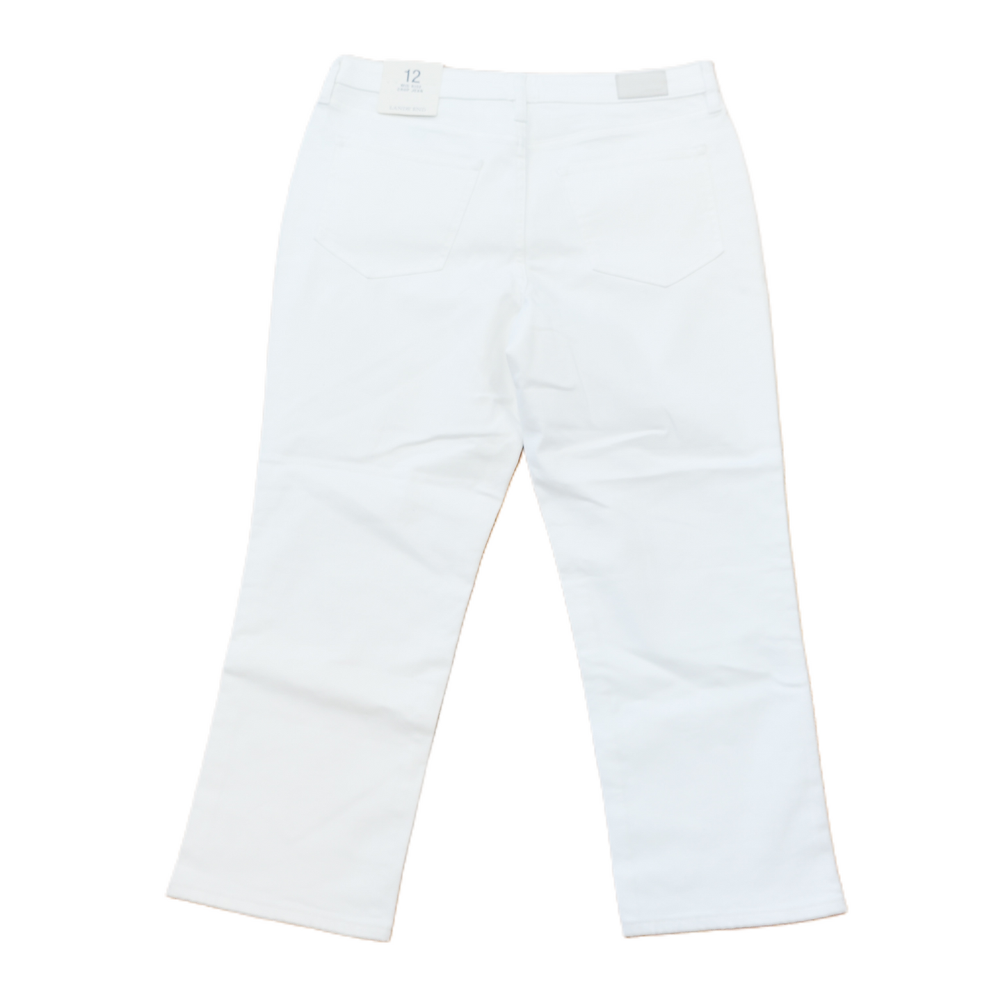 White Jeans Straight By Lands End, Size: 12