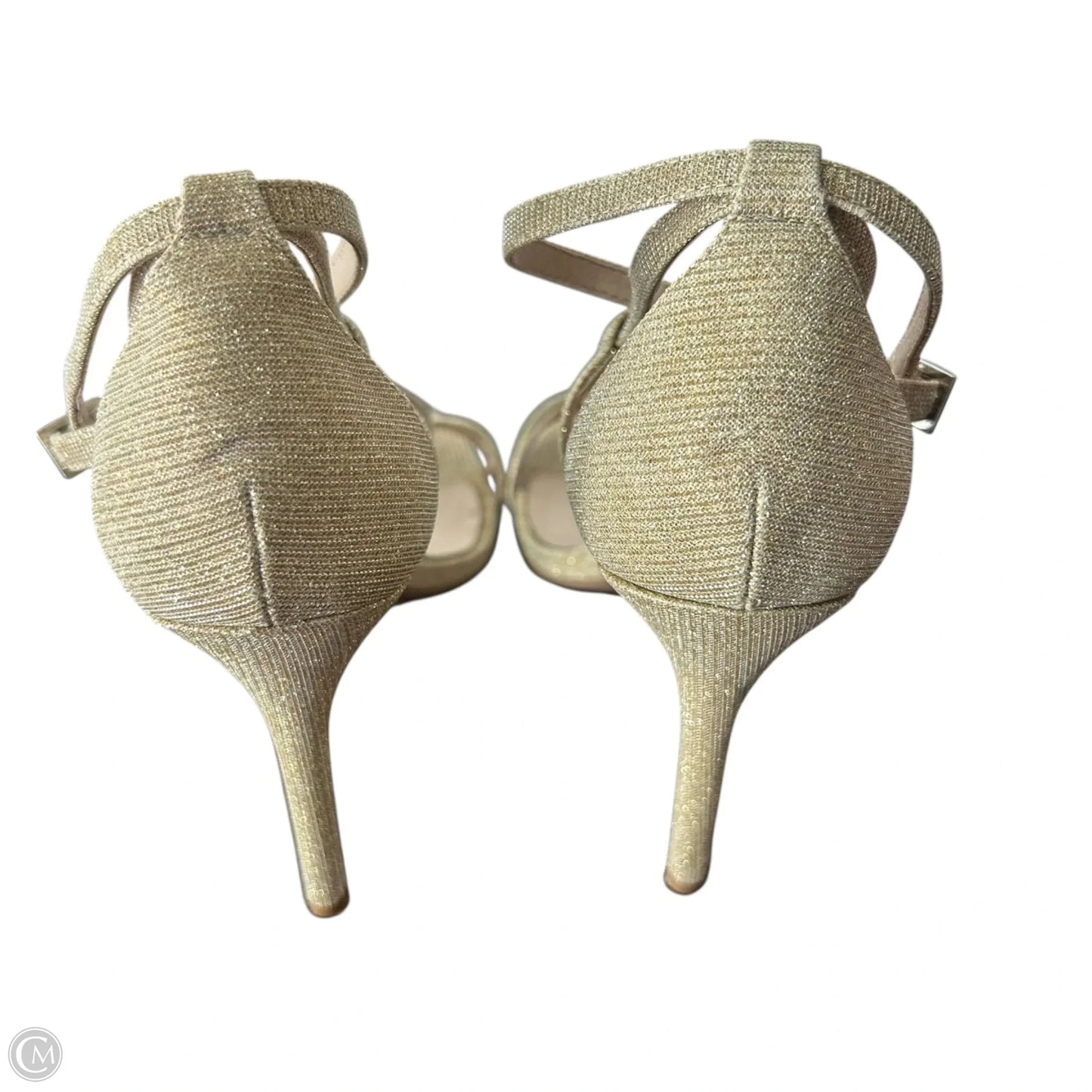 Sandals Heels Stiletto By Saks Fifth Avenue In Gold, Size: 9.5