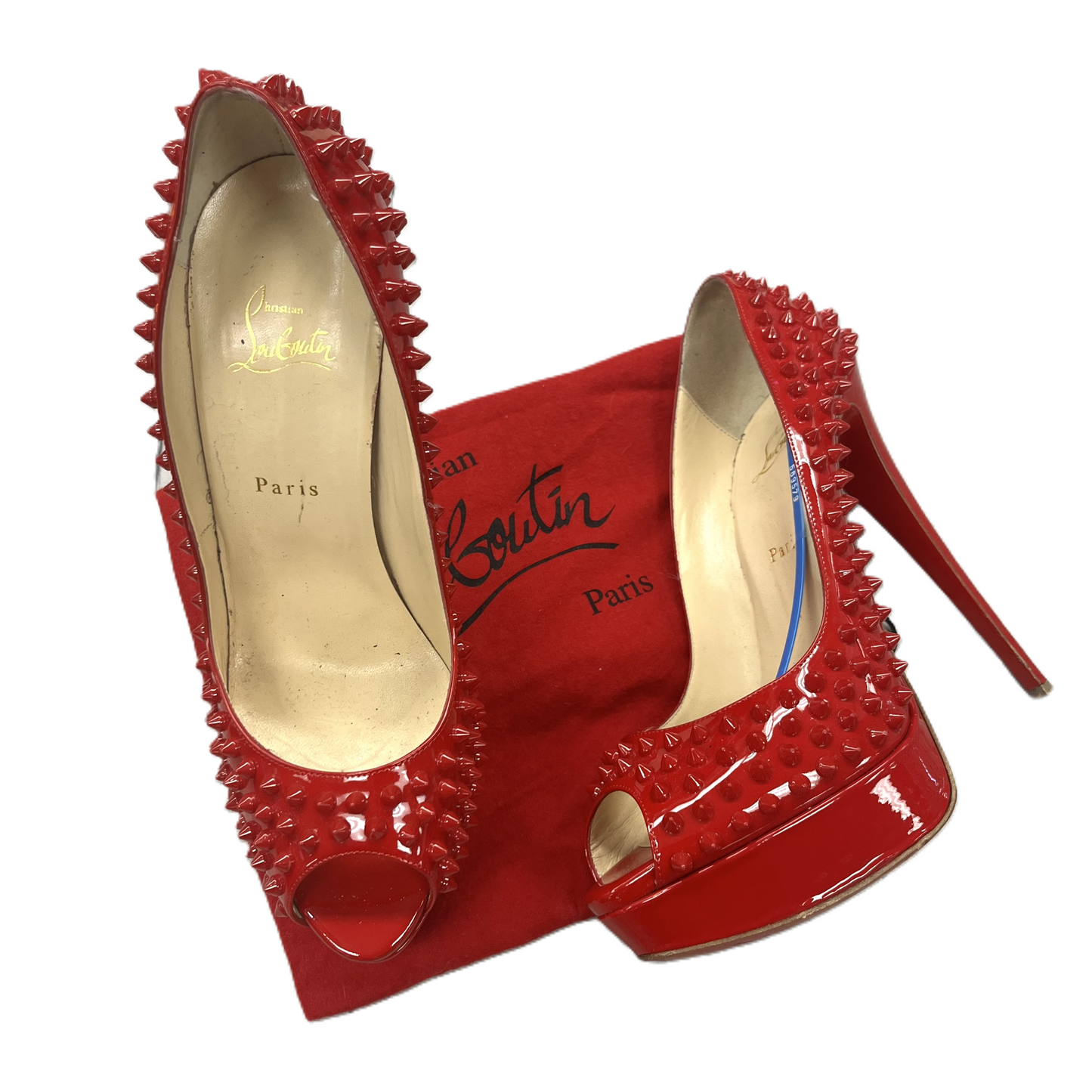 Sandals Luxury Designer By Christian Louboutin In Red, Size: 11.5