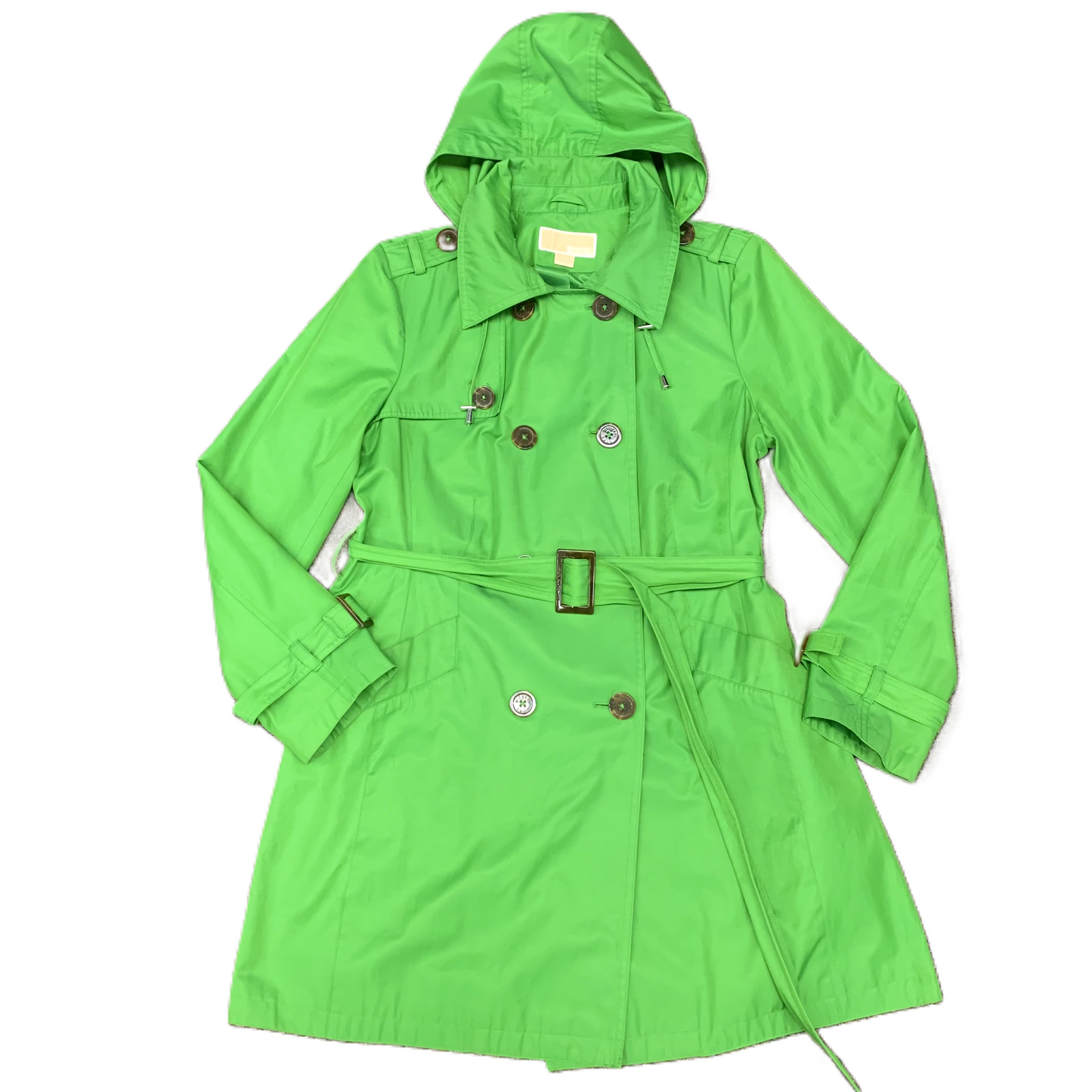 Coat Trench Coat By Michael By Michael Kors In Green, Size: L