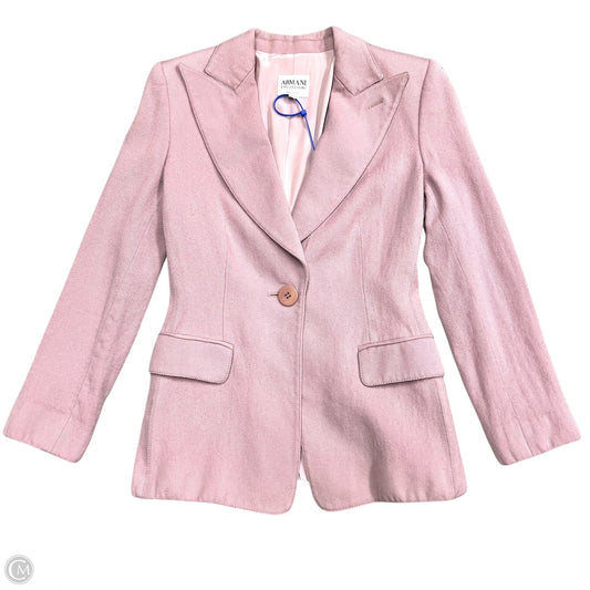Blazer Luxury Designer By Armani In Purple, Size: S