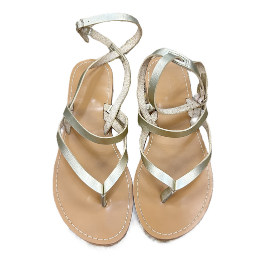 Gold Sandals Flats By J. Crew, Size: 7
