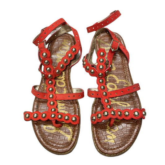 Red Sandals Designer By Sam Edelman, Size: 8.5