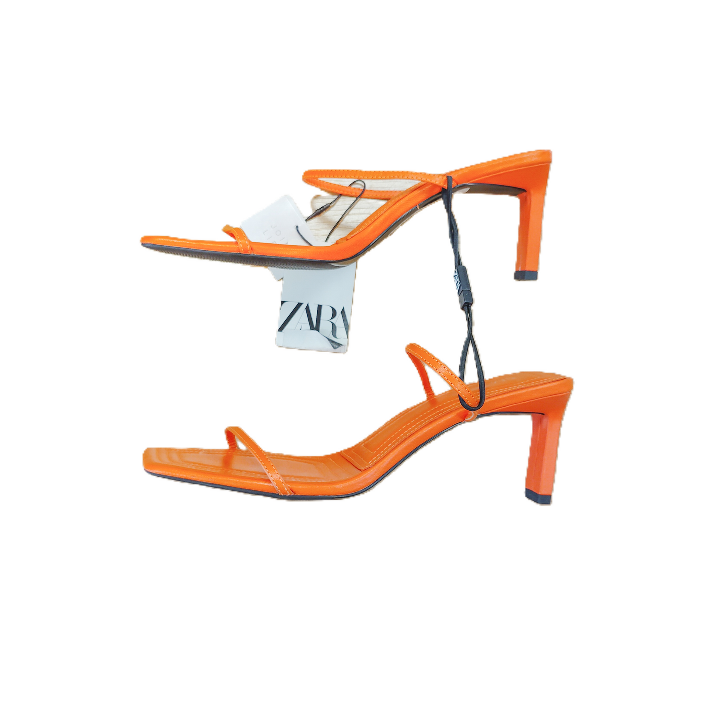 Orange Sandals Heels Kitten By Zara, Size: 7.5