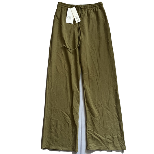 Pants Wide Leg By Zara In Green, Size: M