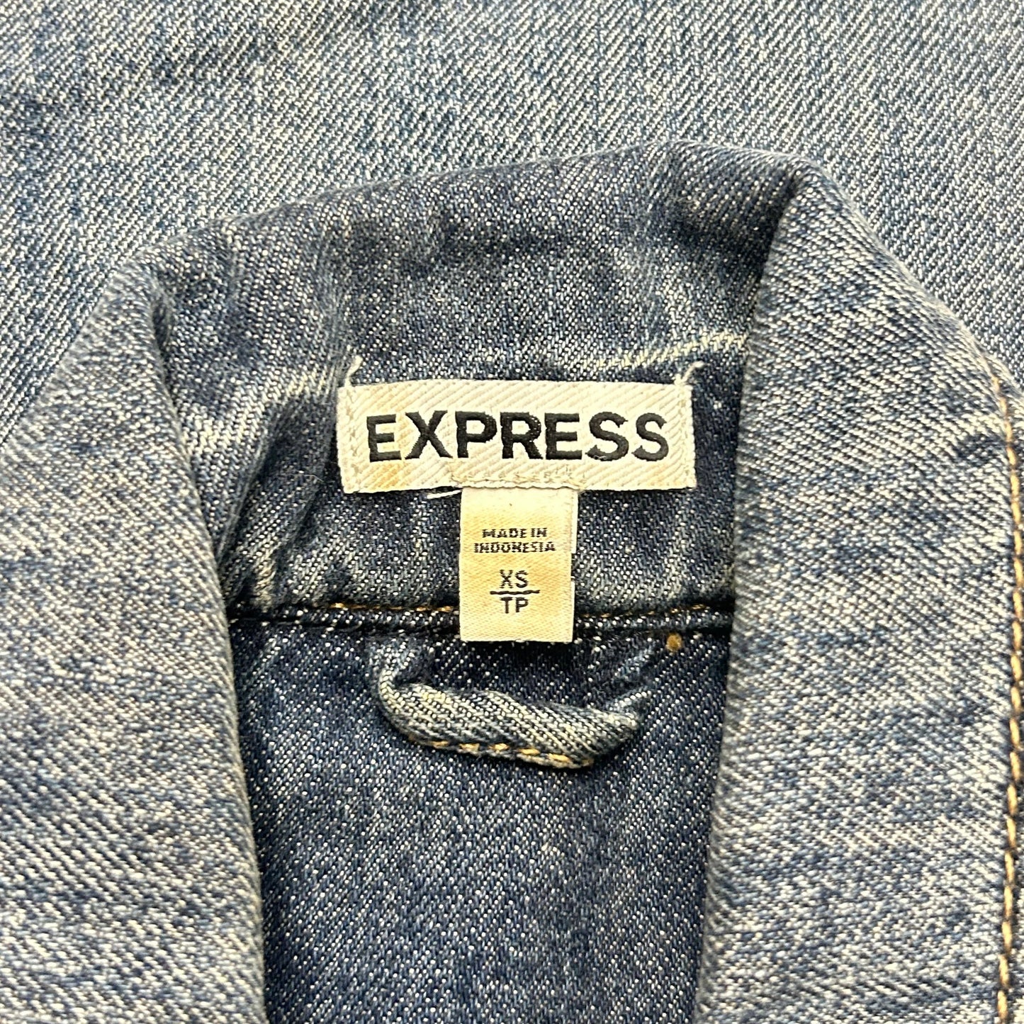 Vest Other By Express In Blue Denim, Size: Xs