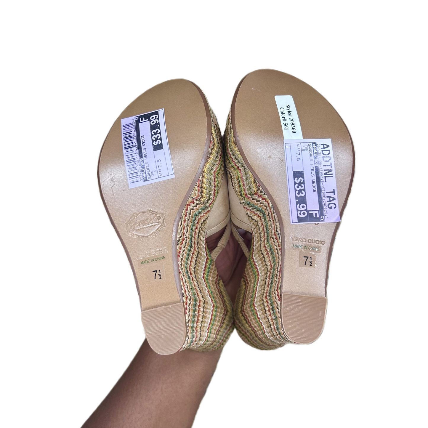 Tan Sandals Heels Wedge By Hale Bob, Size: 7.5