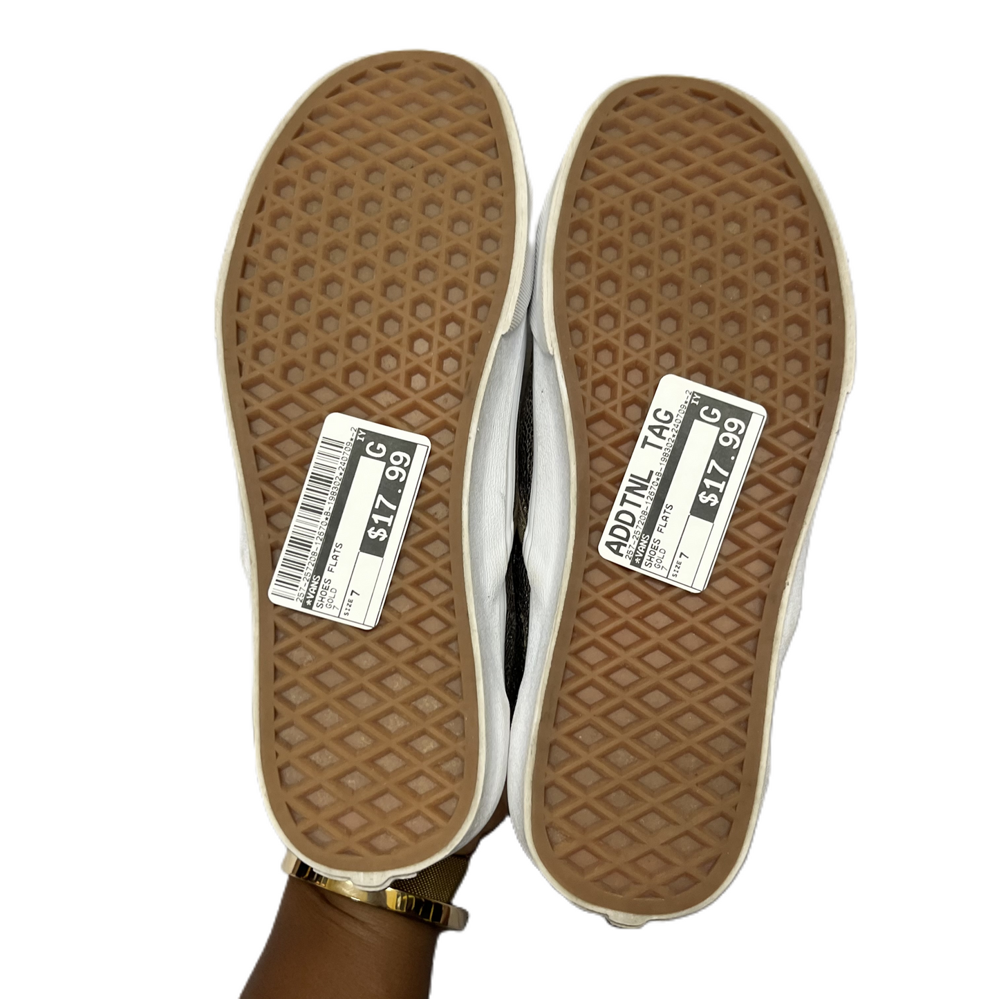 Gold Shoes Flats By Vans, Size: 7
