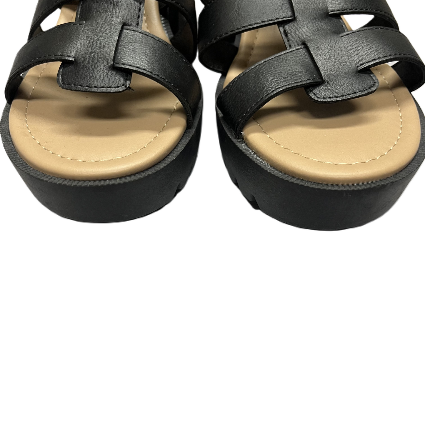 Black Sandals Heels Block By Sun and Stone, Size: 9