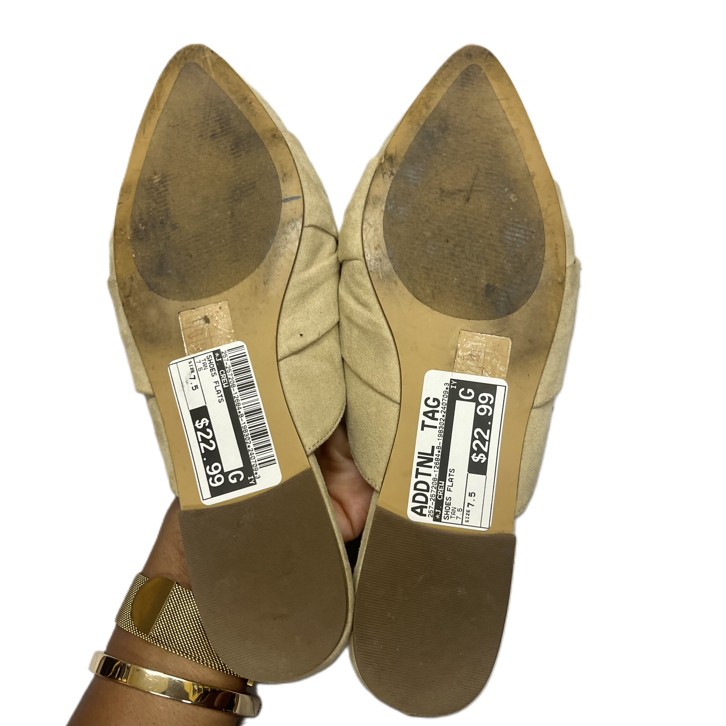 Tan Shoes Flats By J. Crew, Size: 7.5