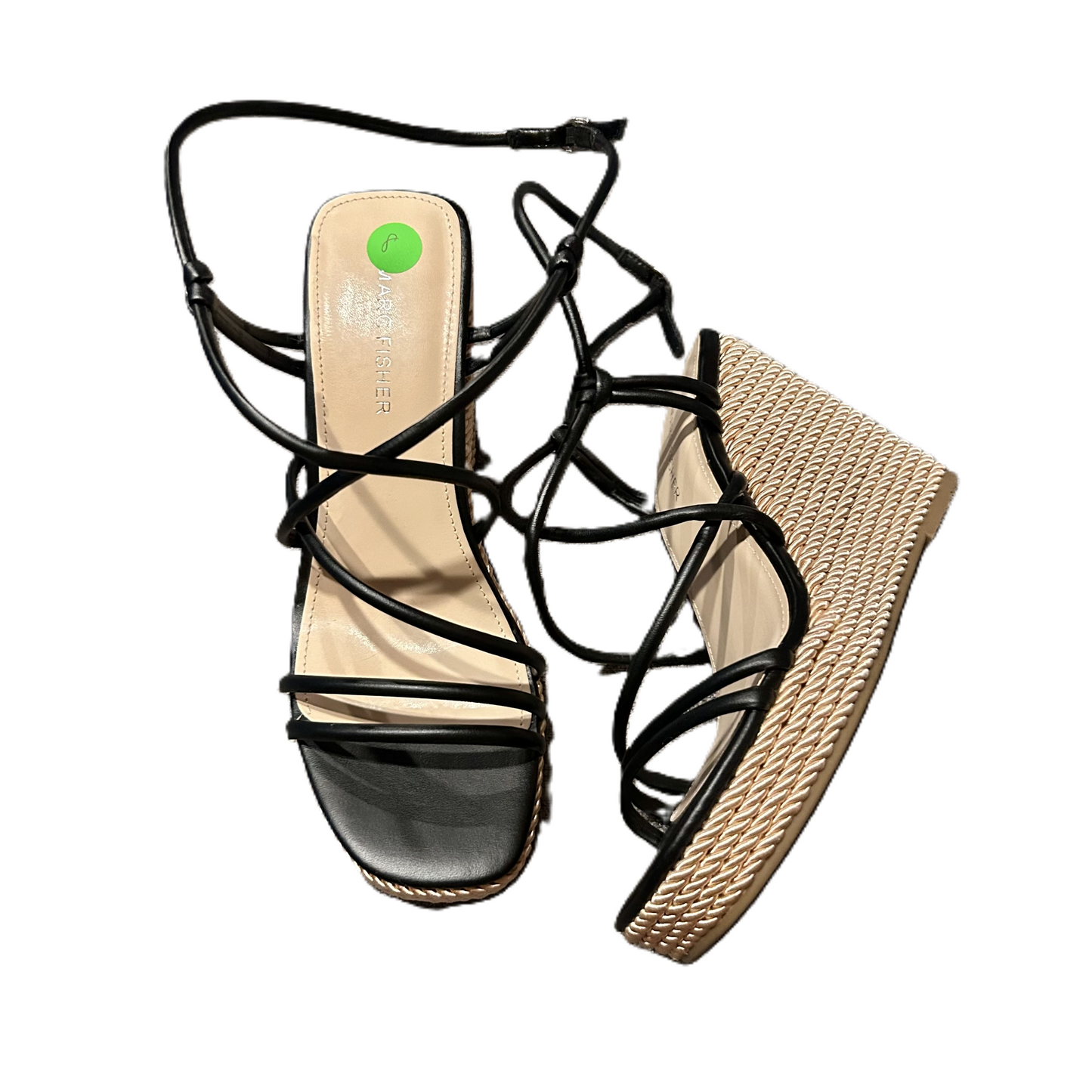 Black Sandals Heels Platform By Marc Fisher, Size: 8