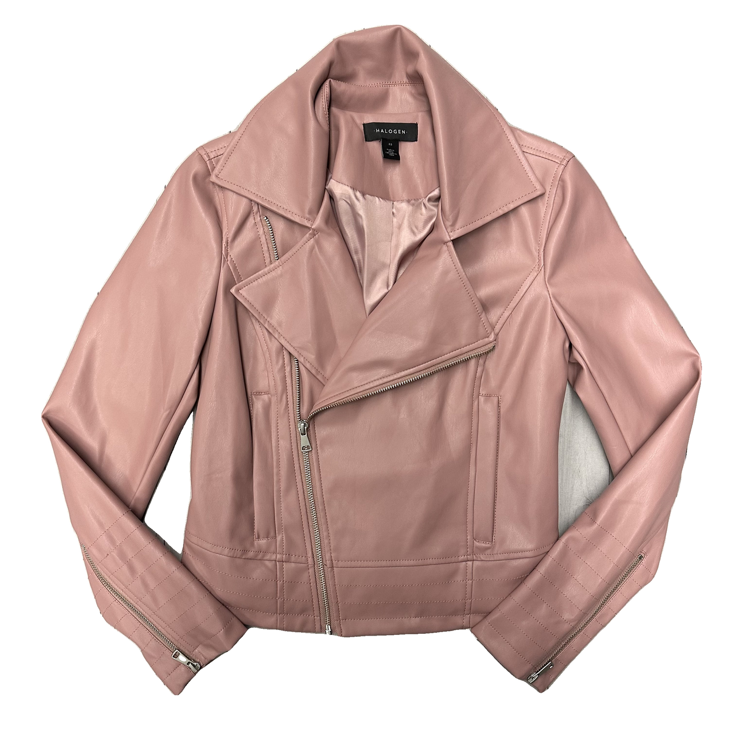 Jacket Moto By Halogen In Pink, Size: Xs