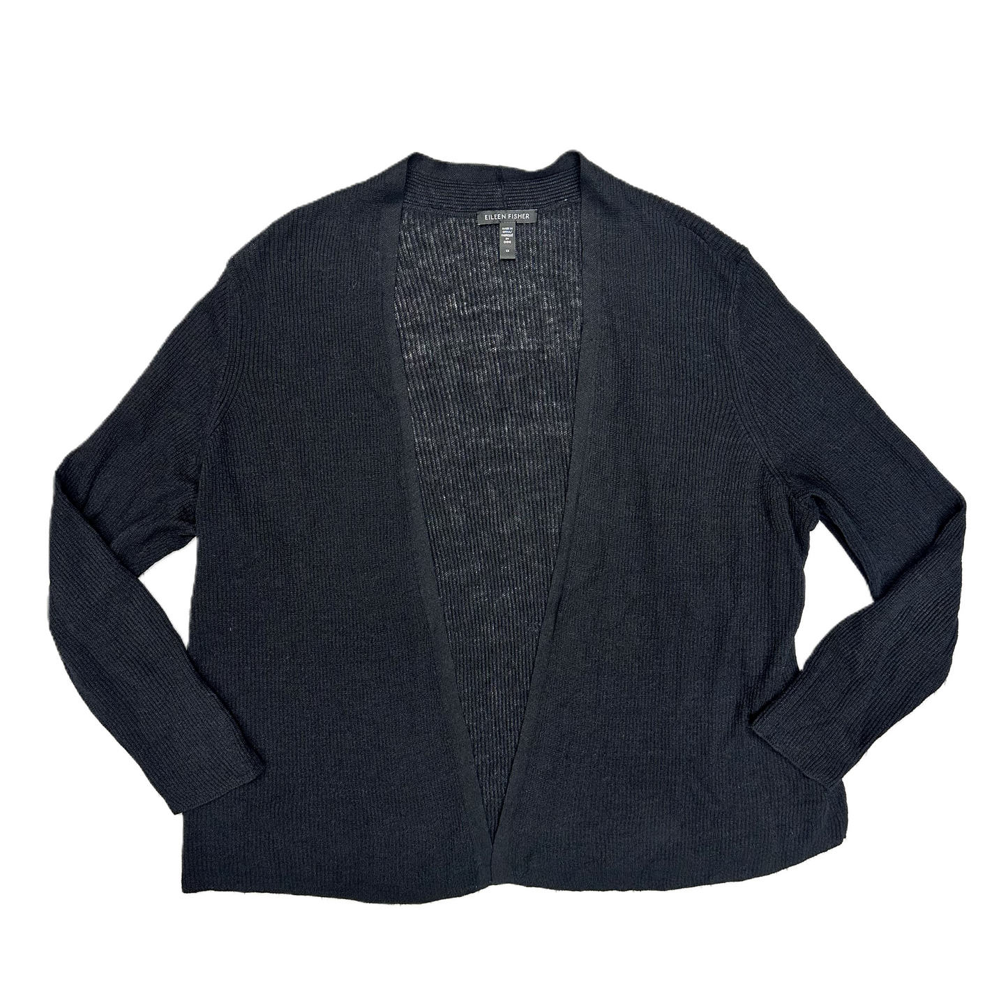 Sweater Cardigan By Eileen Fisher In Black, Size: 1x