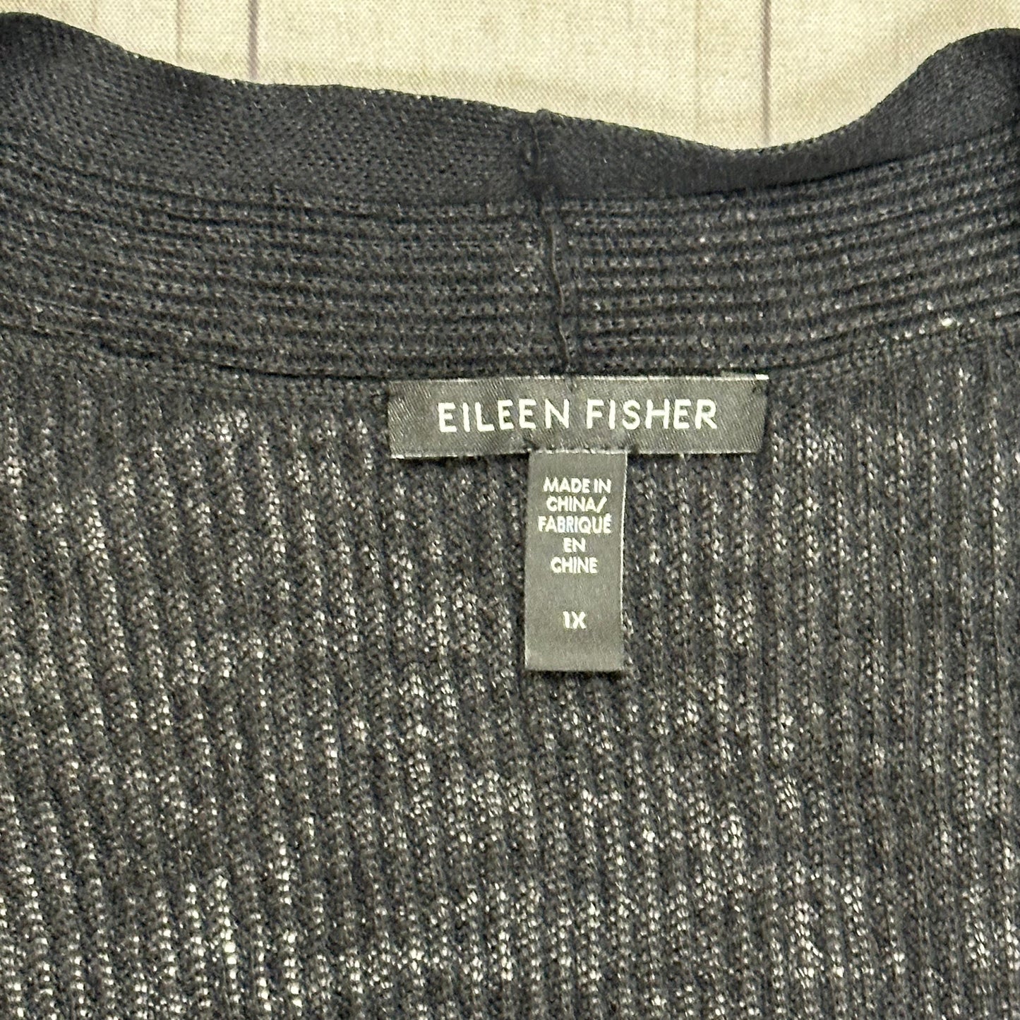 Sweater Cardigan By Eileen Fisher In Black, Size: 1x