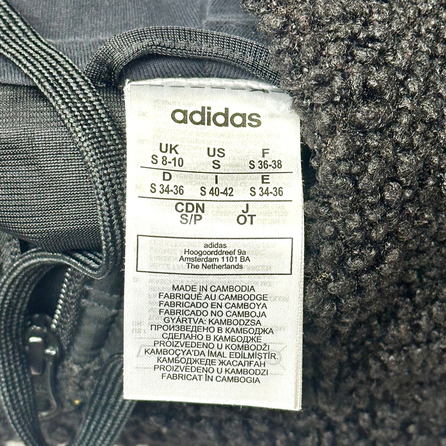 Jacket Faux Fur & Sherpa By Adidas In Black, Size: S