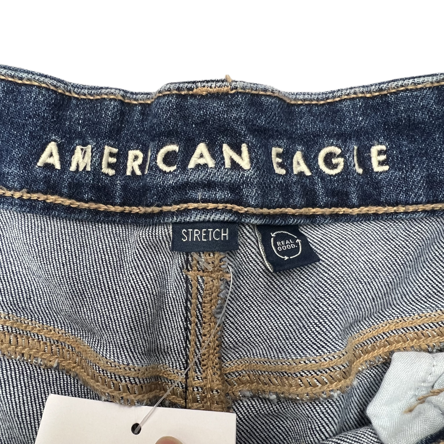 Jeans Straight By American Eagle In Blue Denim, Size: 14