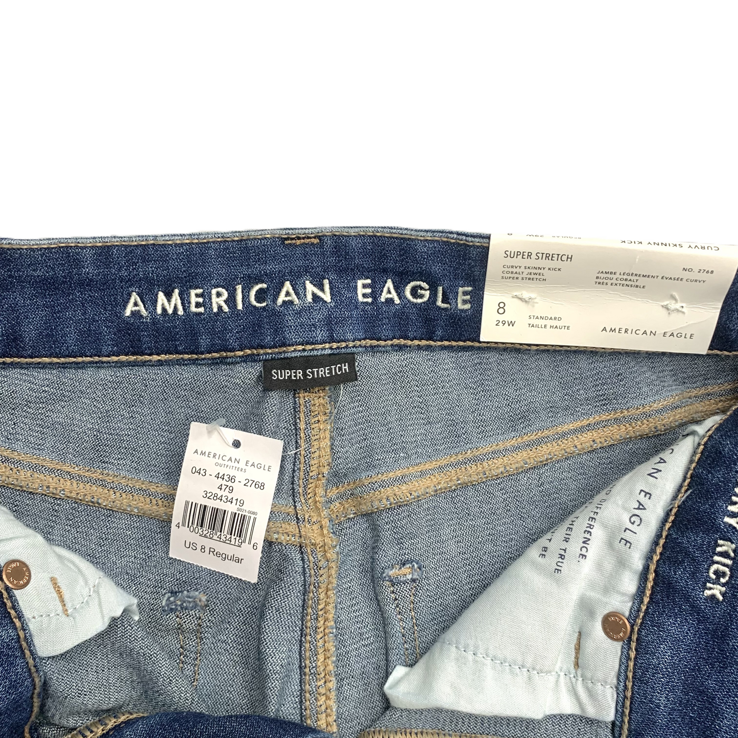 Jeans Flared By American Eagle In Blue Denim, Size: 8