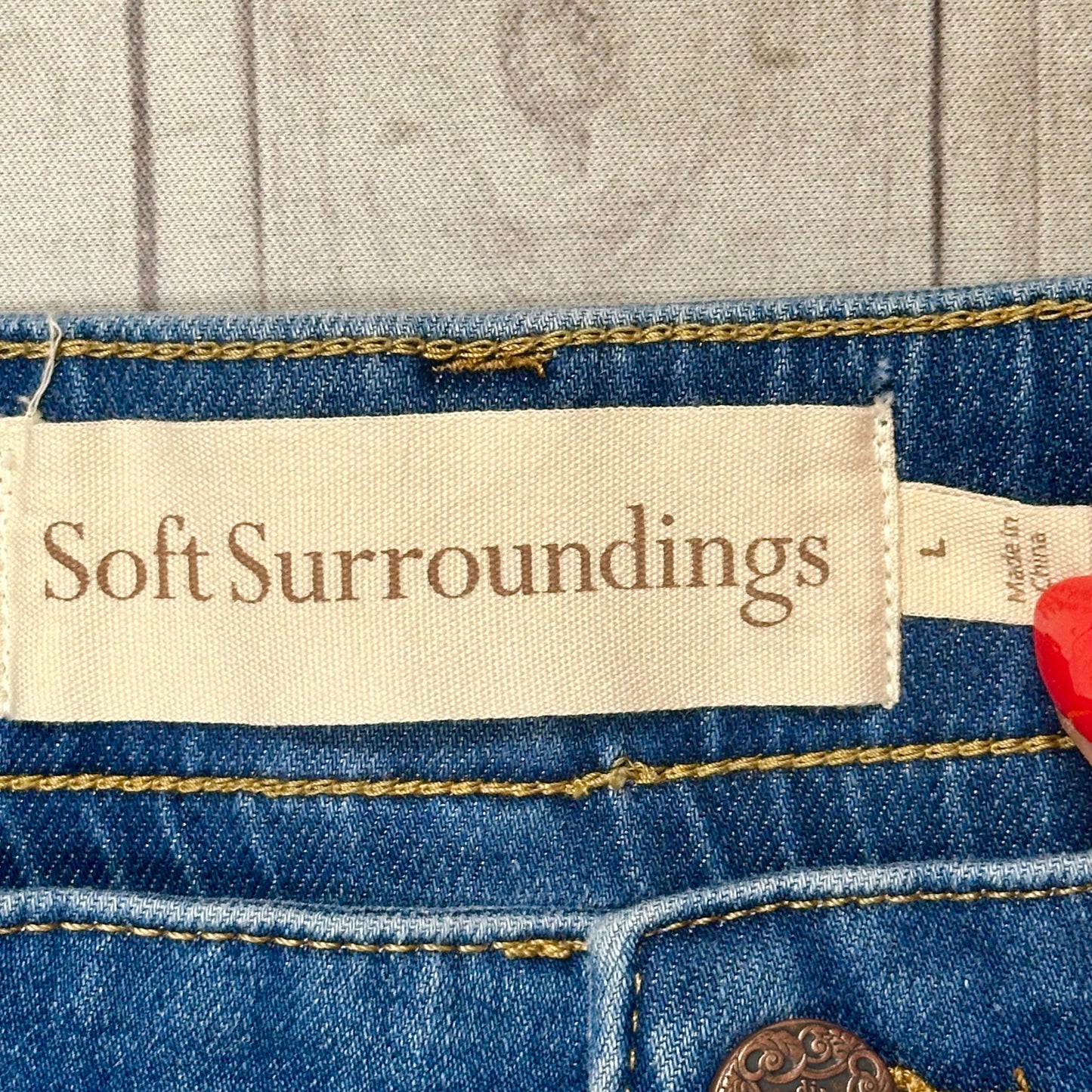 Shorts By Soft Surroundings In Blue Denim, Size: L