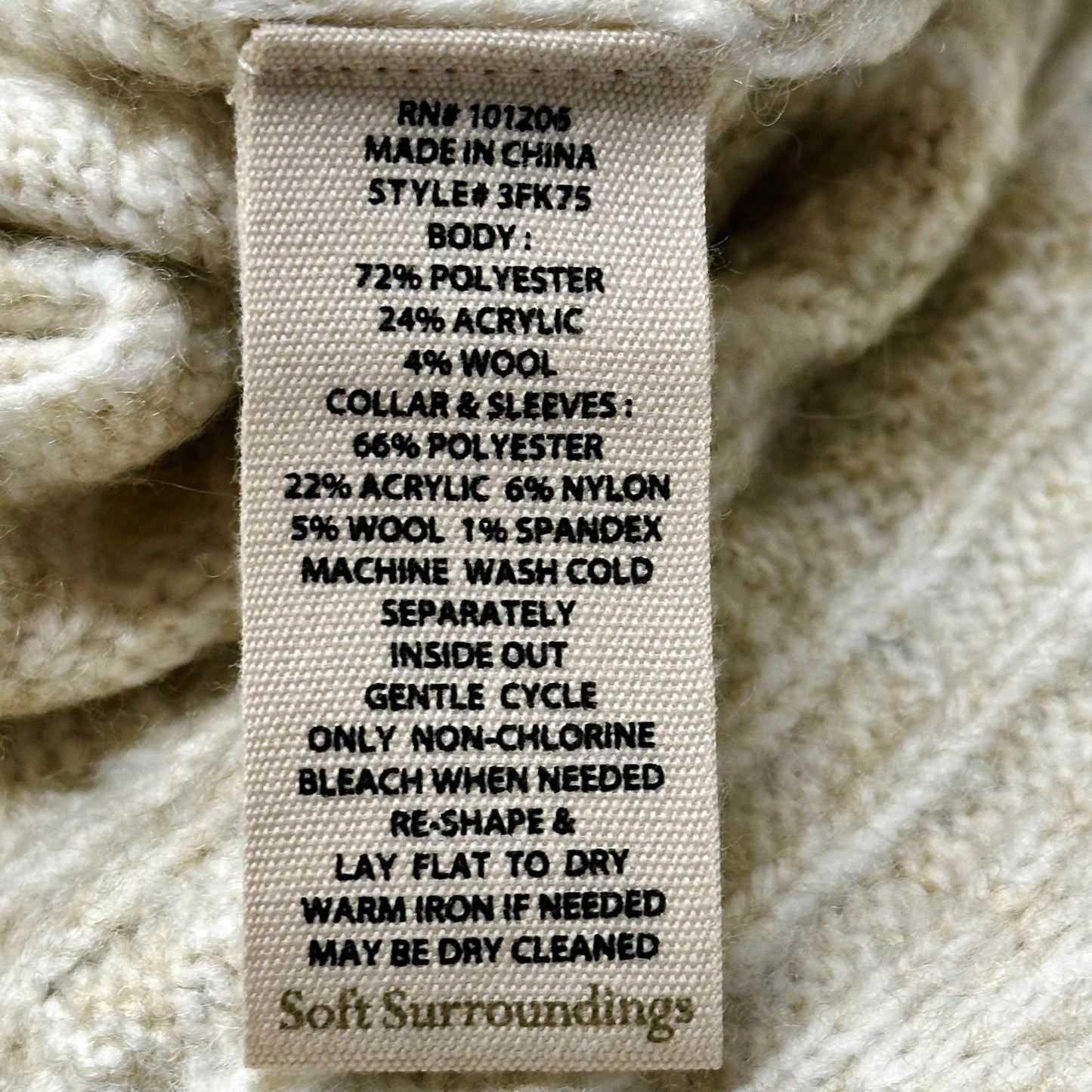 Sweater By Soft Surroundings In Cream, Size: M