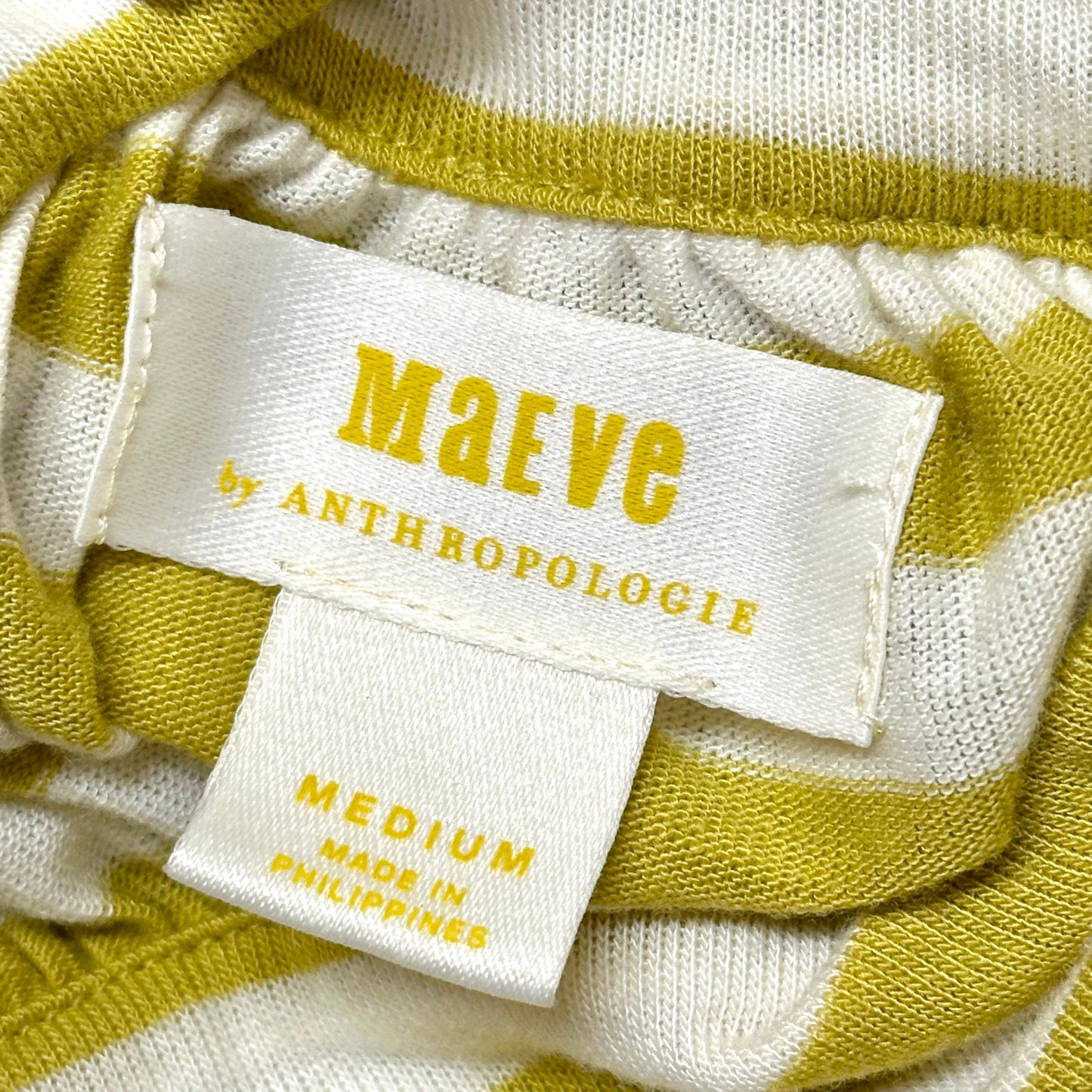 Top Sleeveless By Maeve In White & Yellow, Size: M