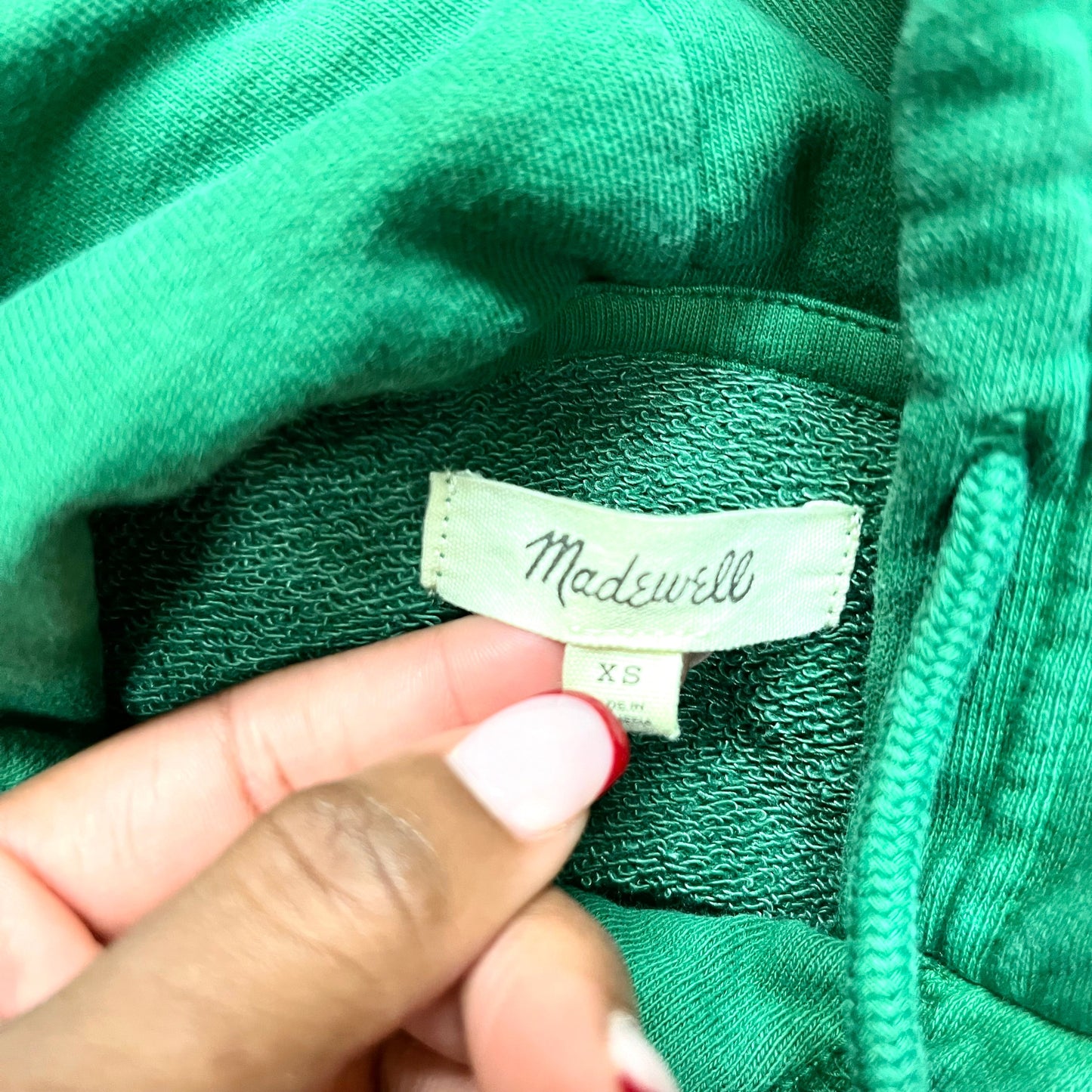 Sweatshirt Hoodie By Madewell In Green, Size: Xs