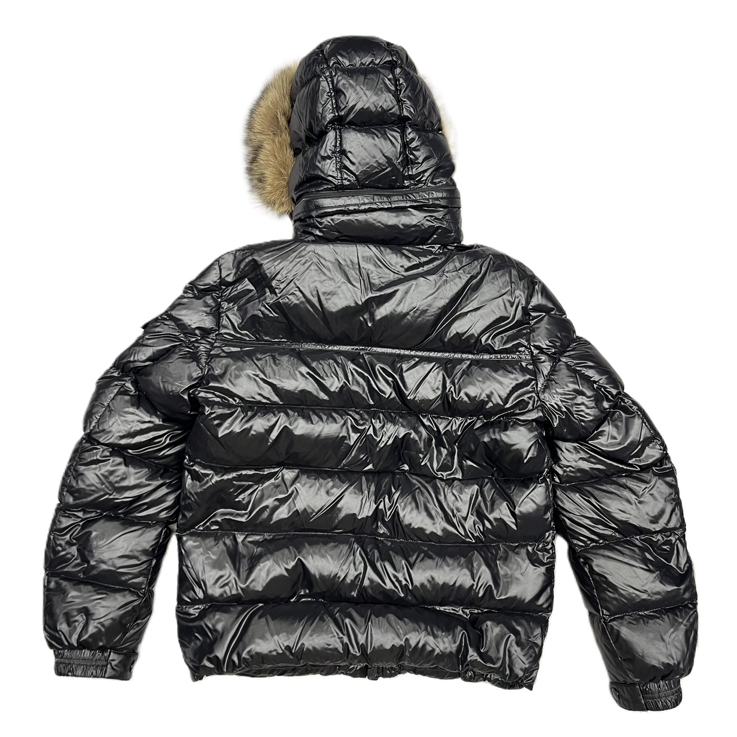 Coat Luxury Designer By Moncler In Black, Size: S