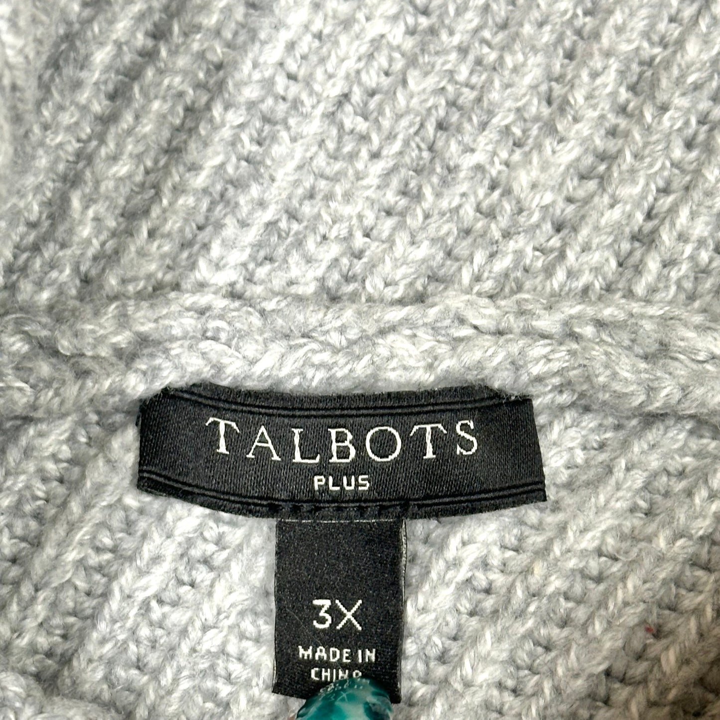 Sweater By Talbots In Grey, Size: 3x