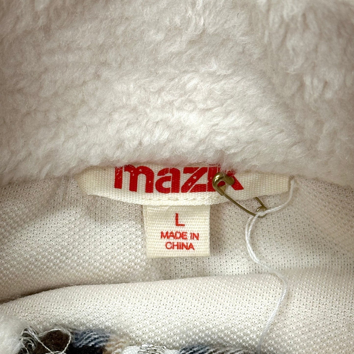 Jacket Faux Fur & Sherpa By Mazik In Cream, Size: L