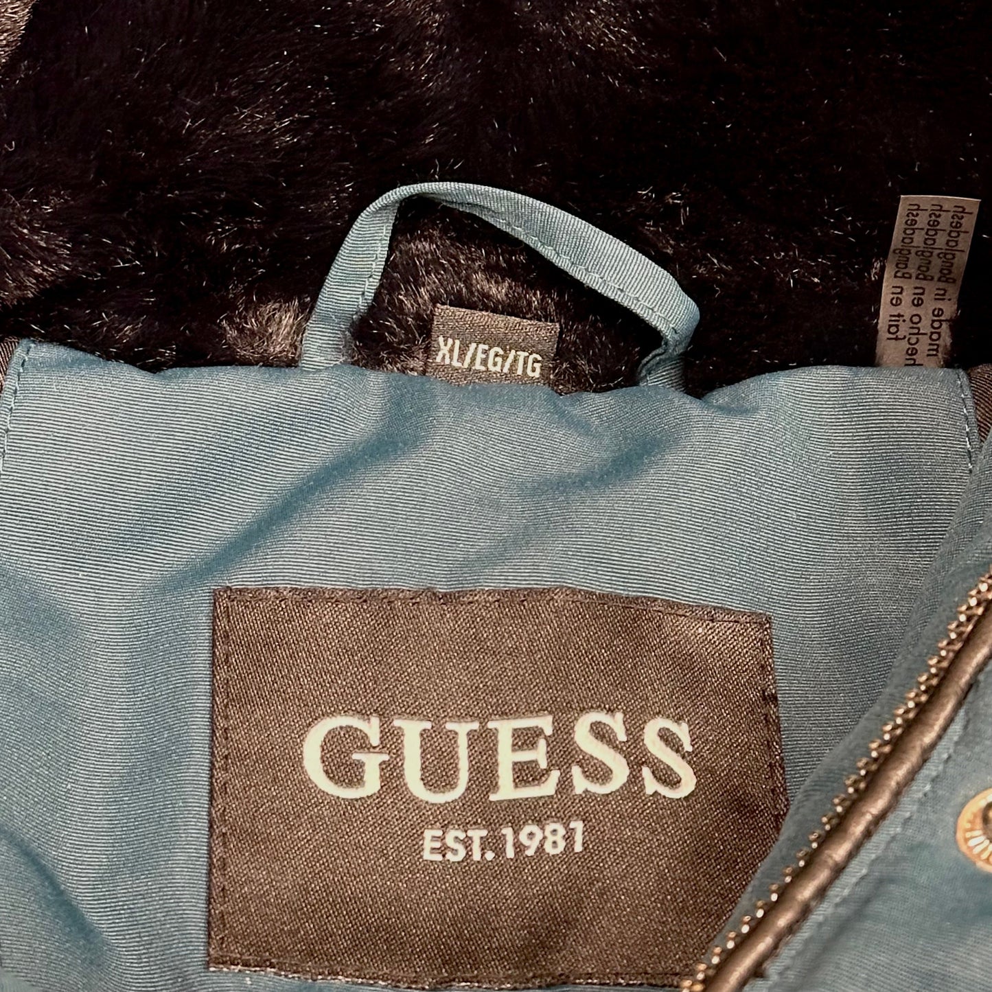 Coat Parka By Guess In Green, Size: Xl