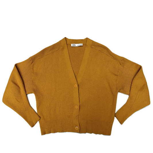 Sweater Cardigan By Zara In Yellow, Size: S