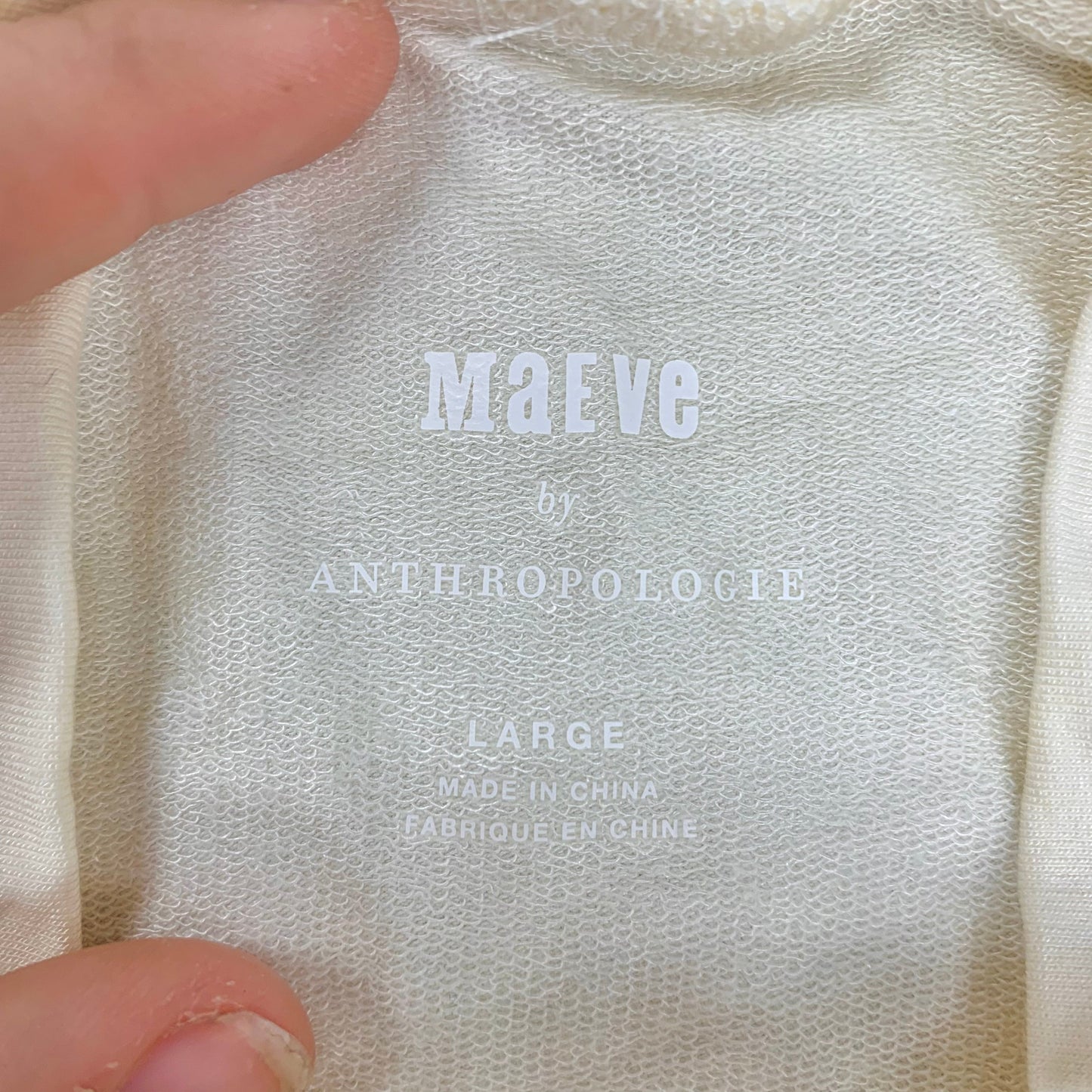 Top Long Sleeve By Maeve In Cream, Size: L