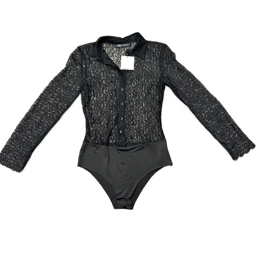 Bodysuit By Zara In Black, Size: Xs