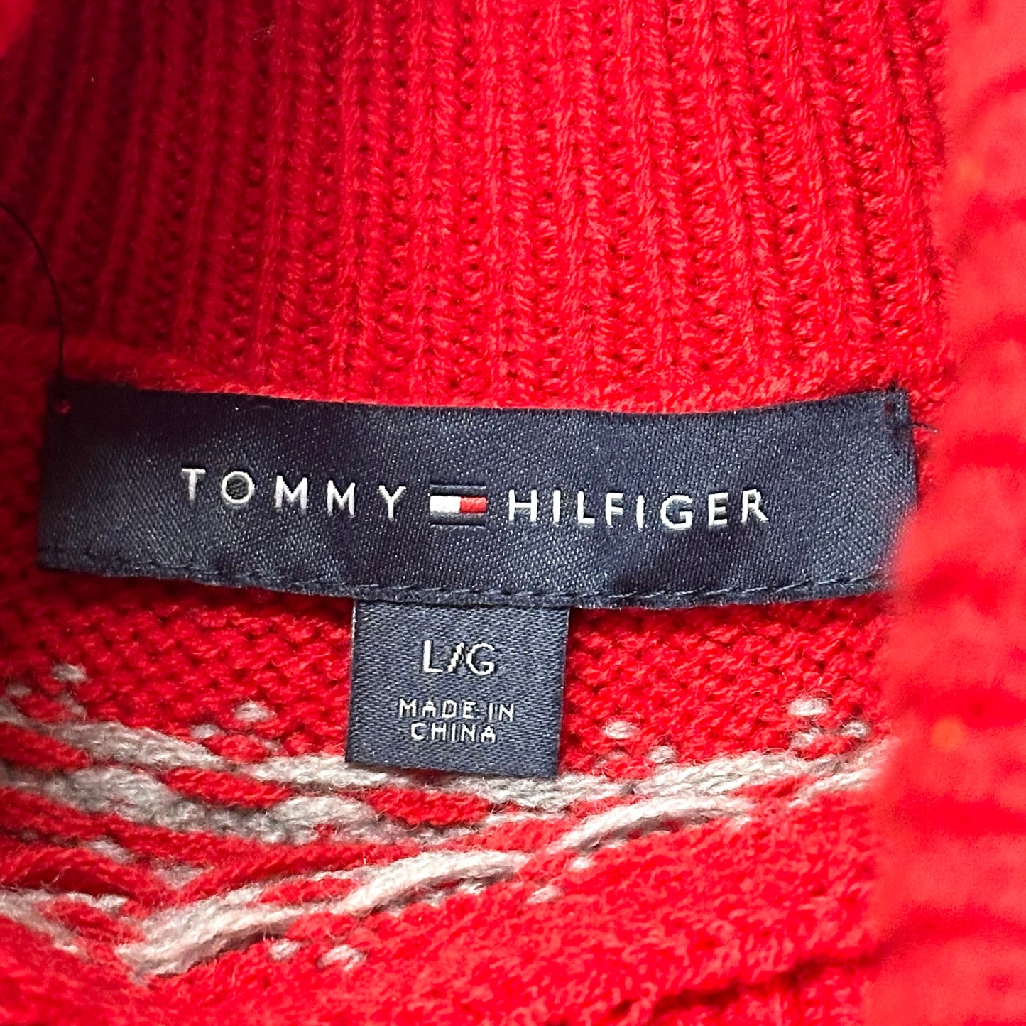 Sweater By Tommy Hilfiger In Red, Size: L